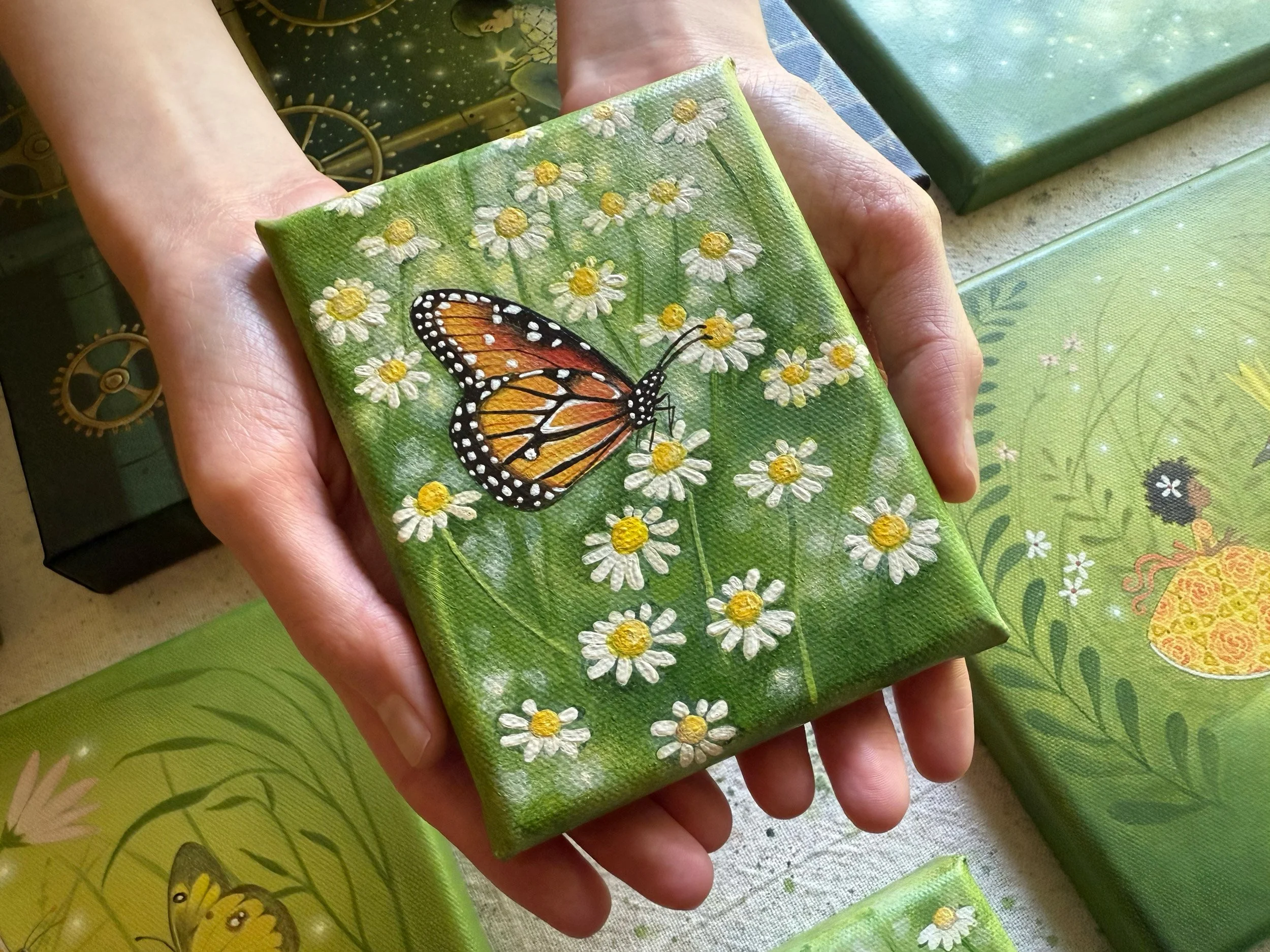 “Butterflies & Camomile #1" 4x5 Original