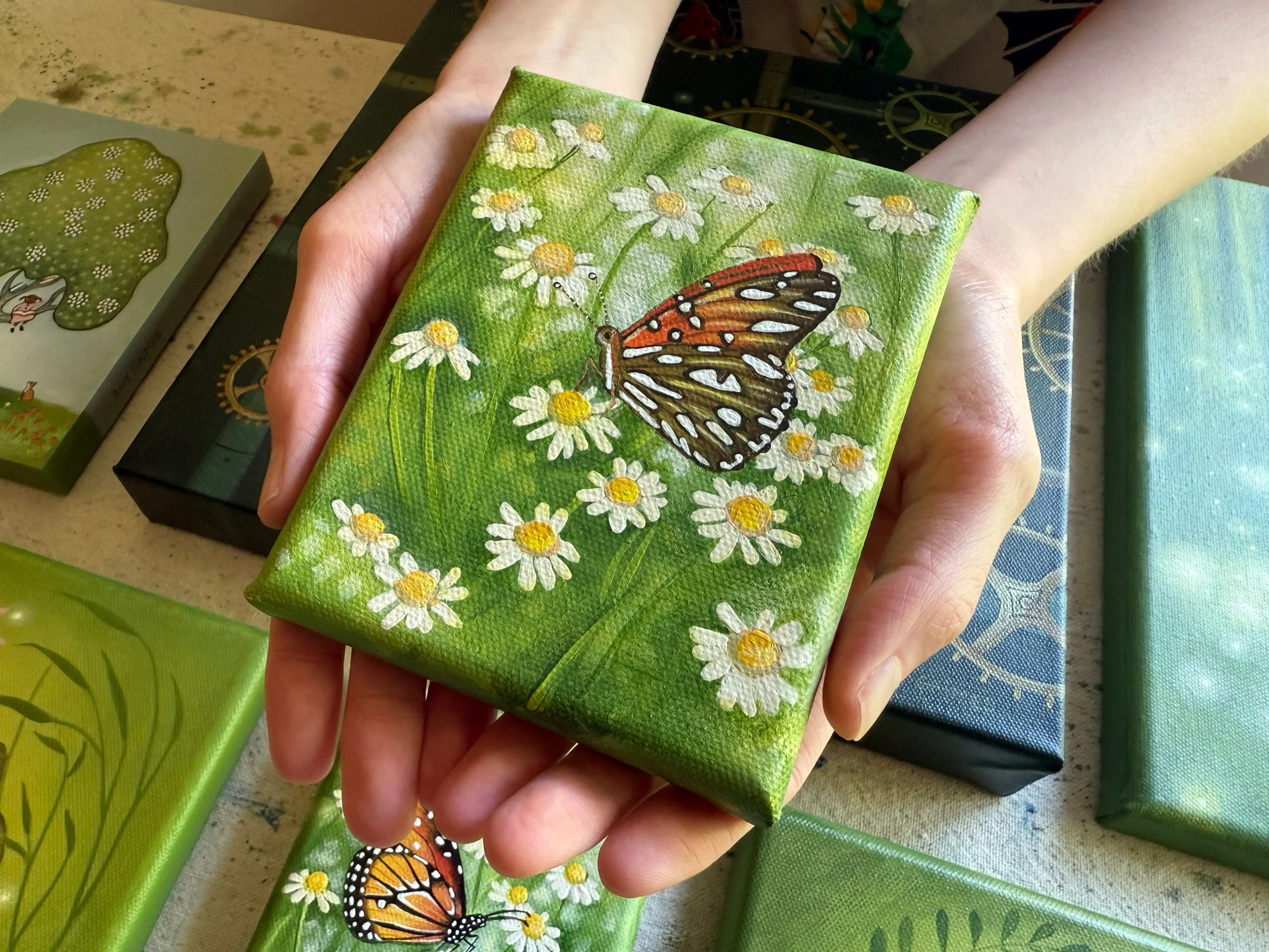 “Butterflies & Camomile #2" 4x5 Original