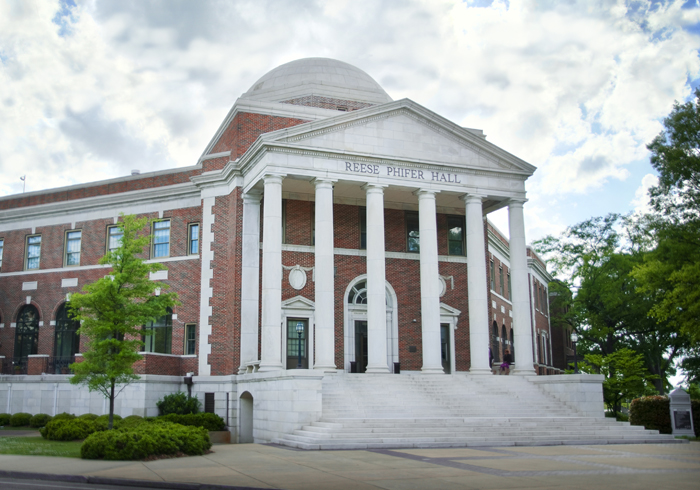 Reese Phifer Hall. Home of the College of Communications. 