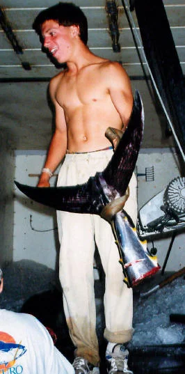 With the tail of his catch, Summer
1998.