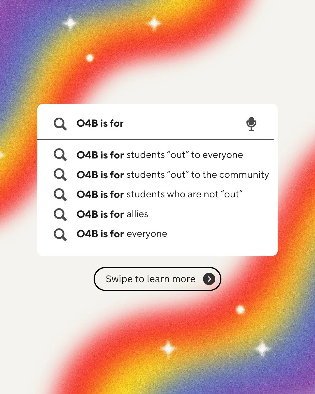 🌈 Welcome to Wharton Out for Business! 🌈

No matter who you are, how you identify, or where you are in your journey, O4B is here for you. We've designed our membership levels to ensure that you can participate, connect, and feel supported in exactl