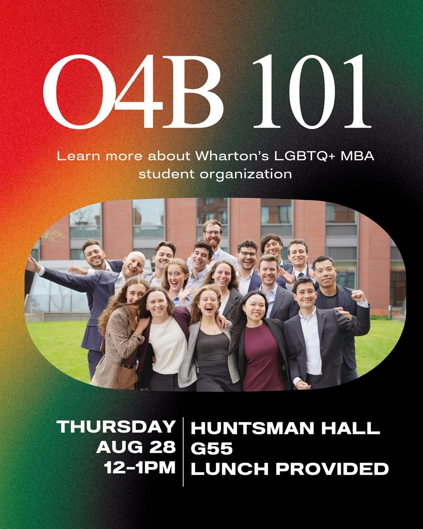 Come learn more about what it means to be a member of O4B! 🏳️&zwj;🌈 RSVP on CampusGroups - link on website in bio