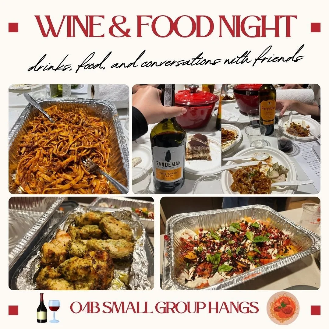 20 Wharton O4B students + Pasta + wine = a good time. 🍷 🤩 shoutout to our student chefs and sommeliers who&rsquo;ve hosted a range of food events and wine tastings throughout this semester!