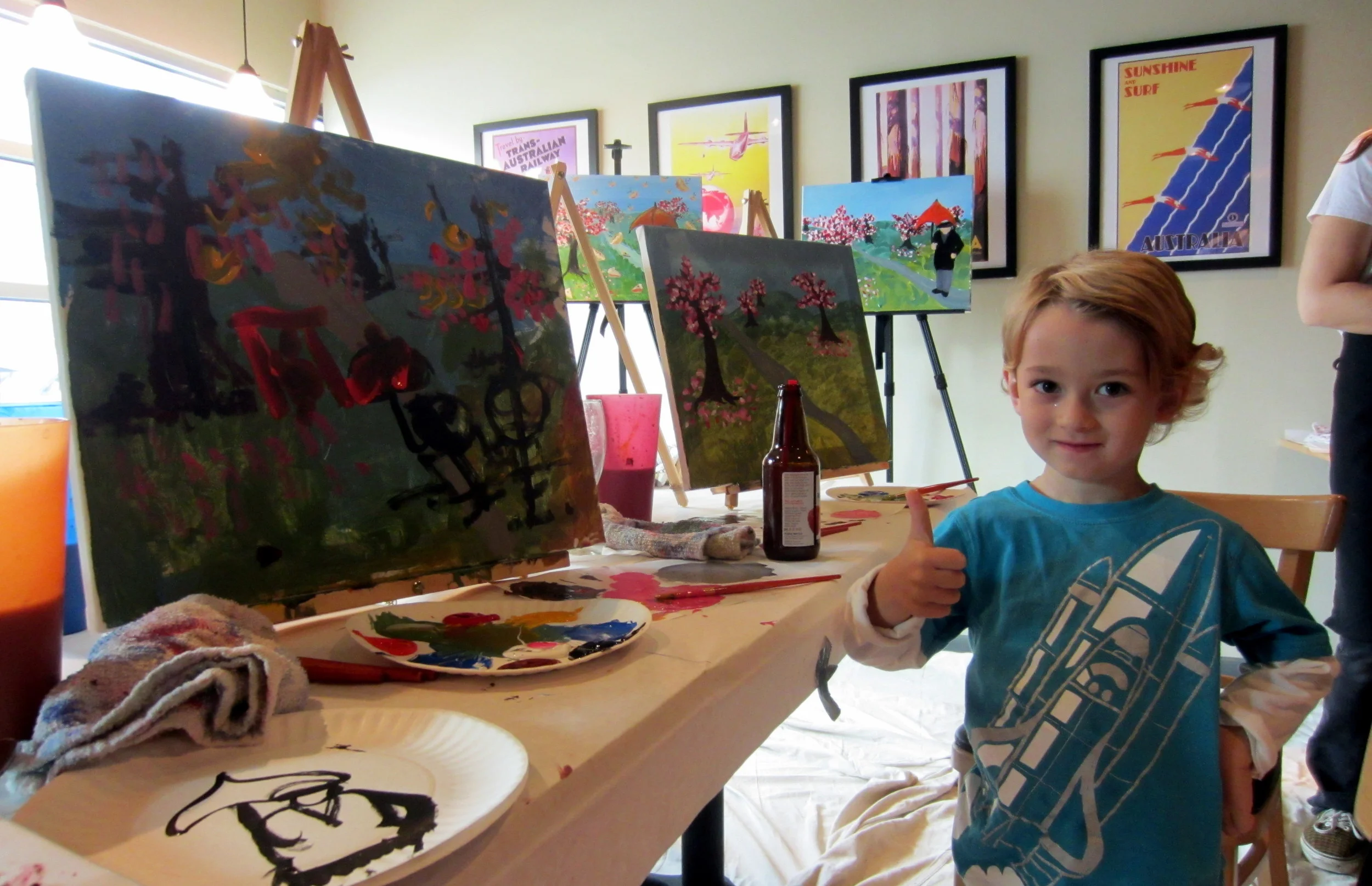  He gives Pop &amp; Paint a thumbs up for his experience! 