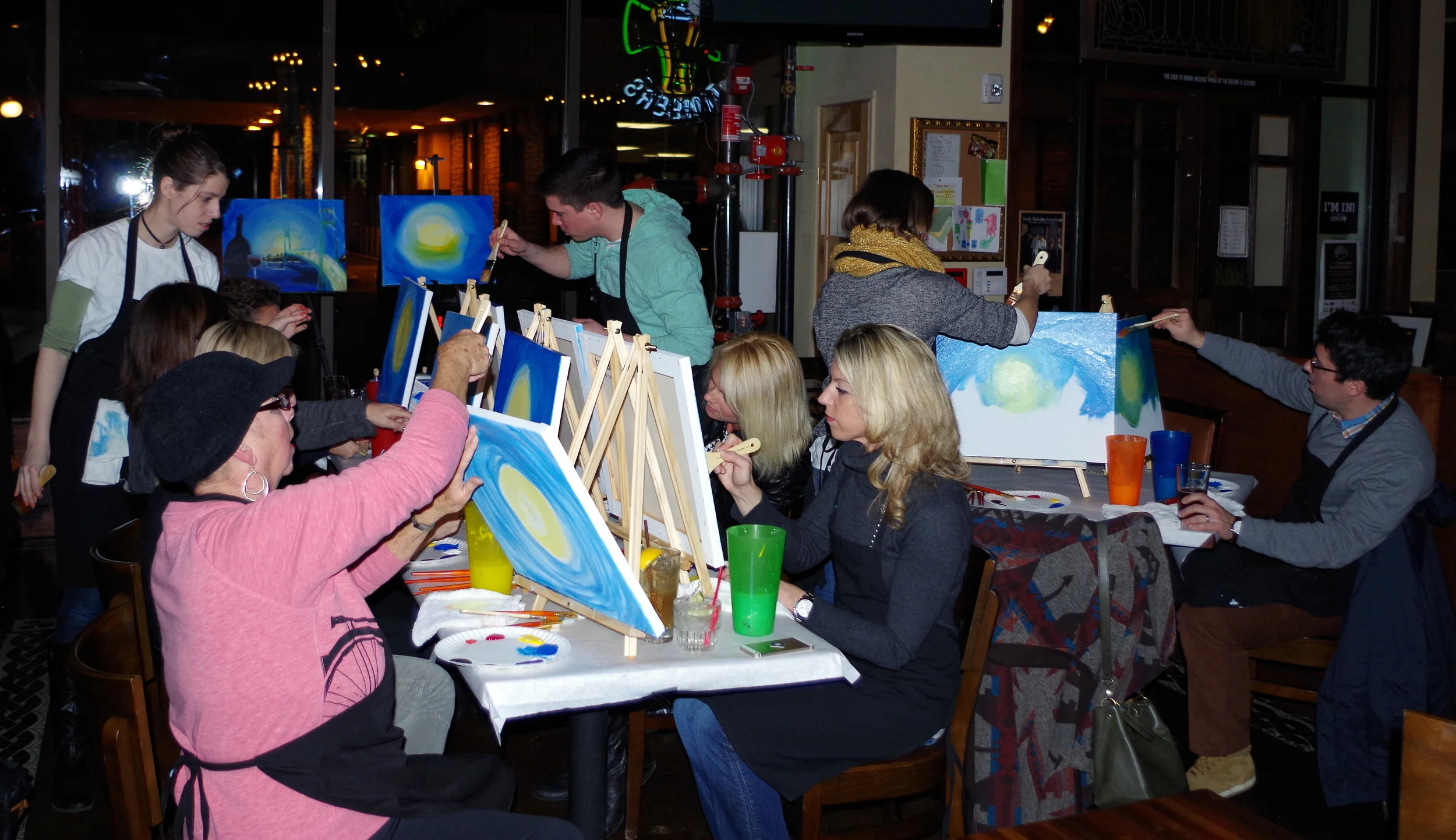 Making sure to paint the edges of the canvas!