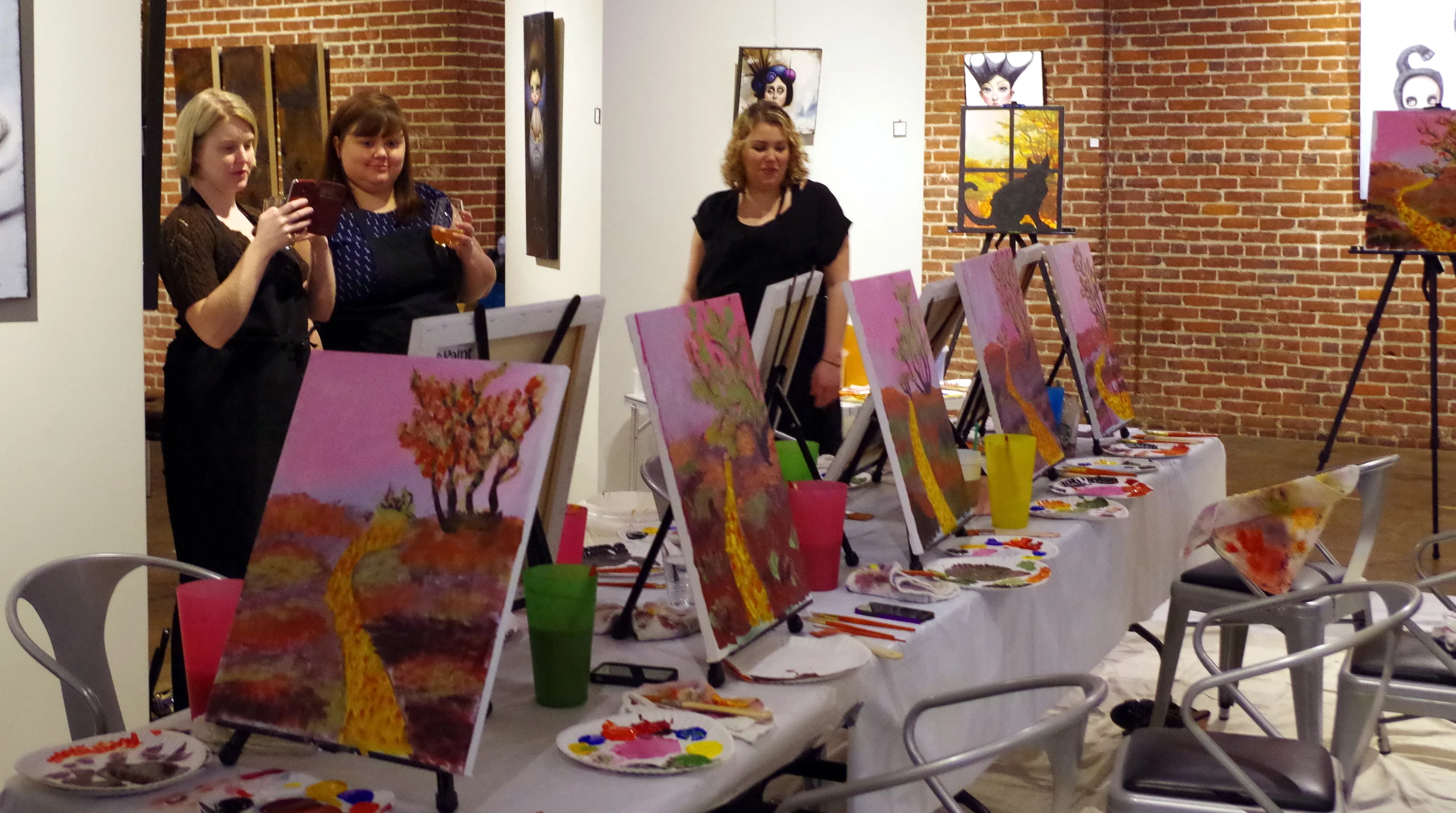 Taking pictures of their masterpieces so far!