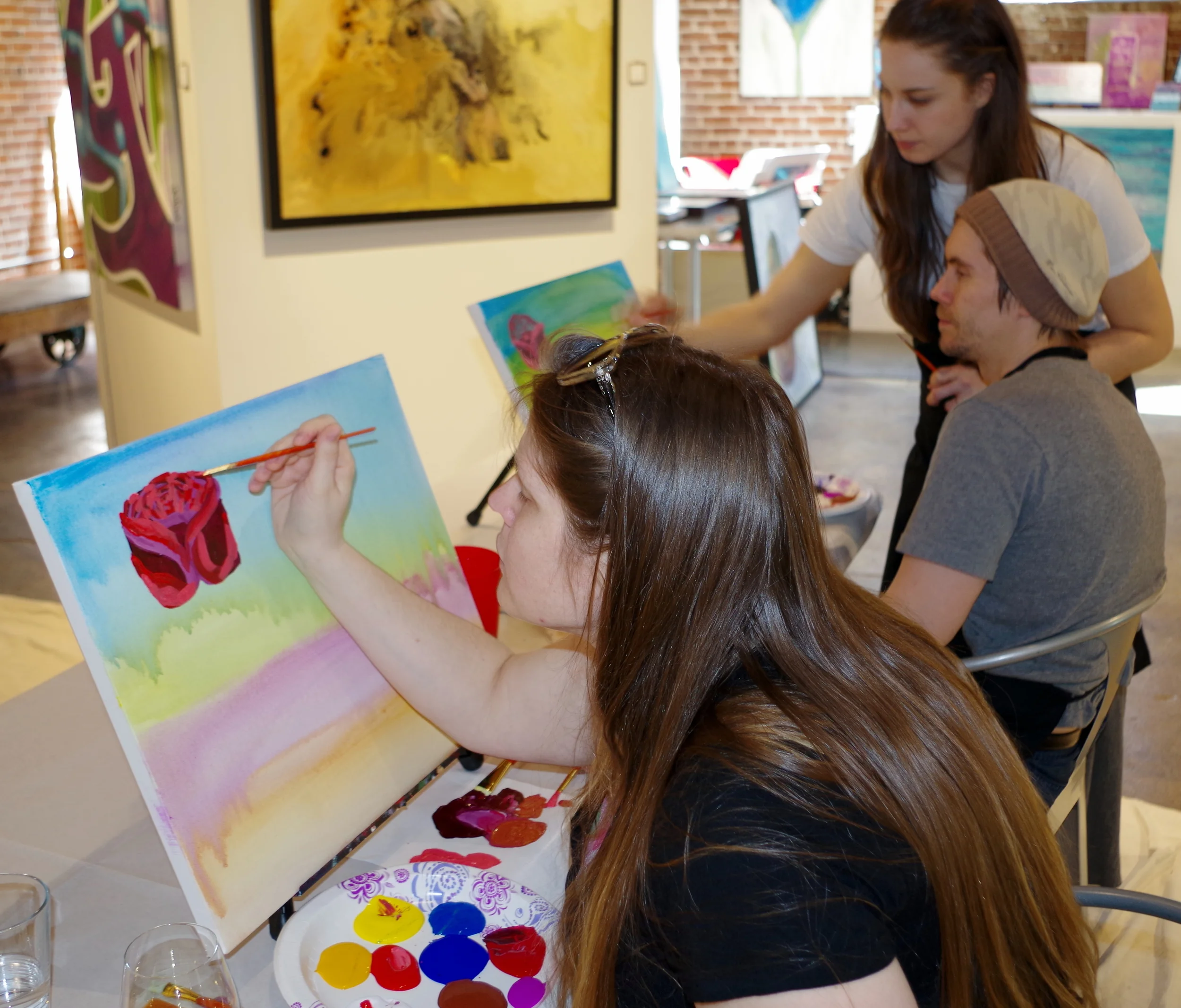 The instructor giving guidance..