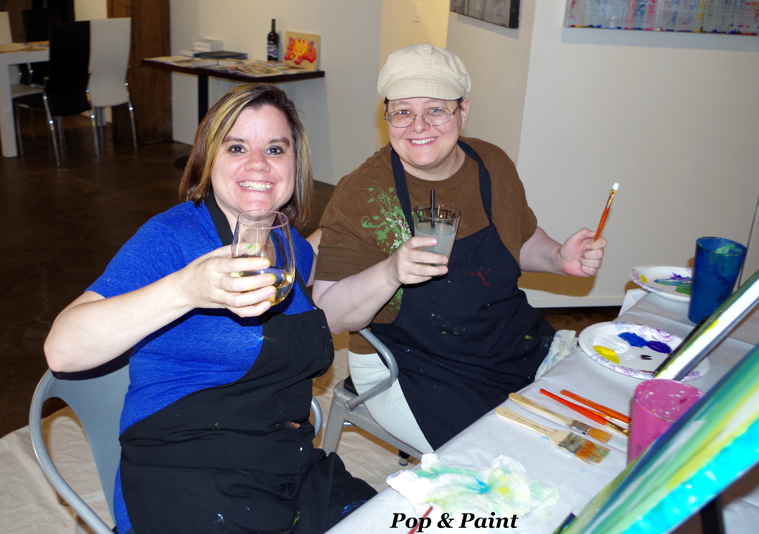Cheers to painting with Pop & Paint!