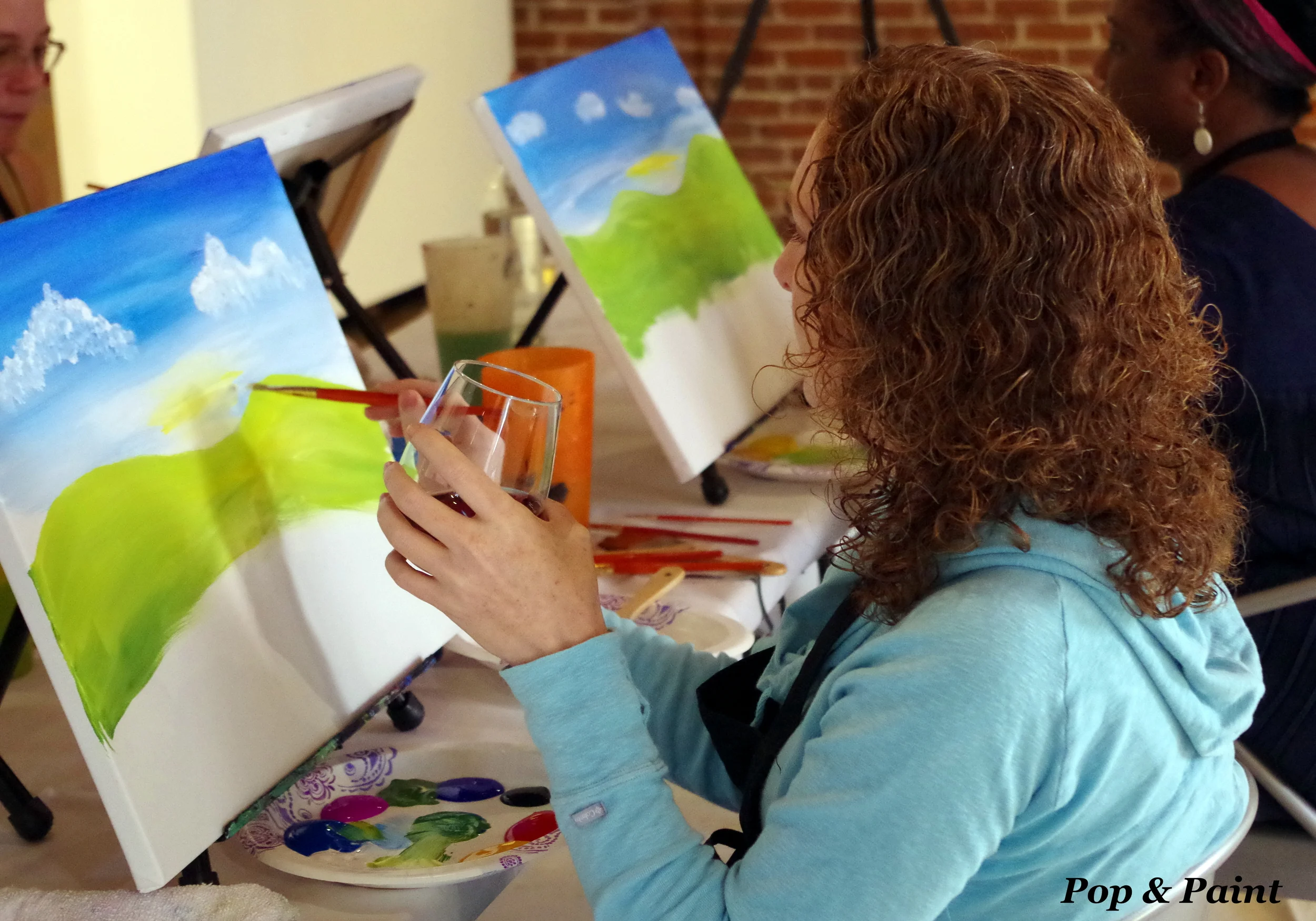 Yes!  Wine and painting, what a great combo!