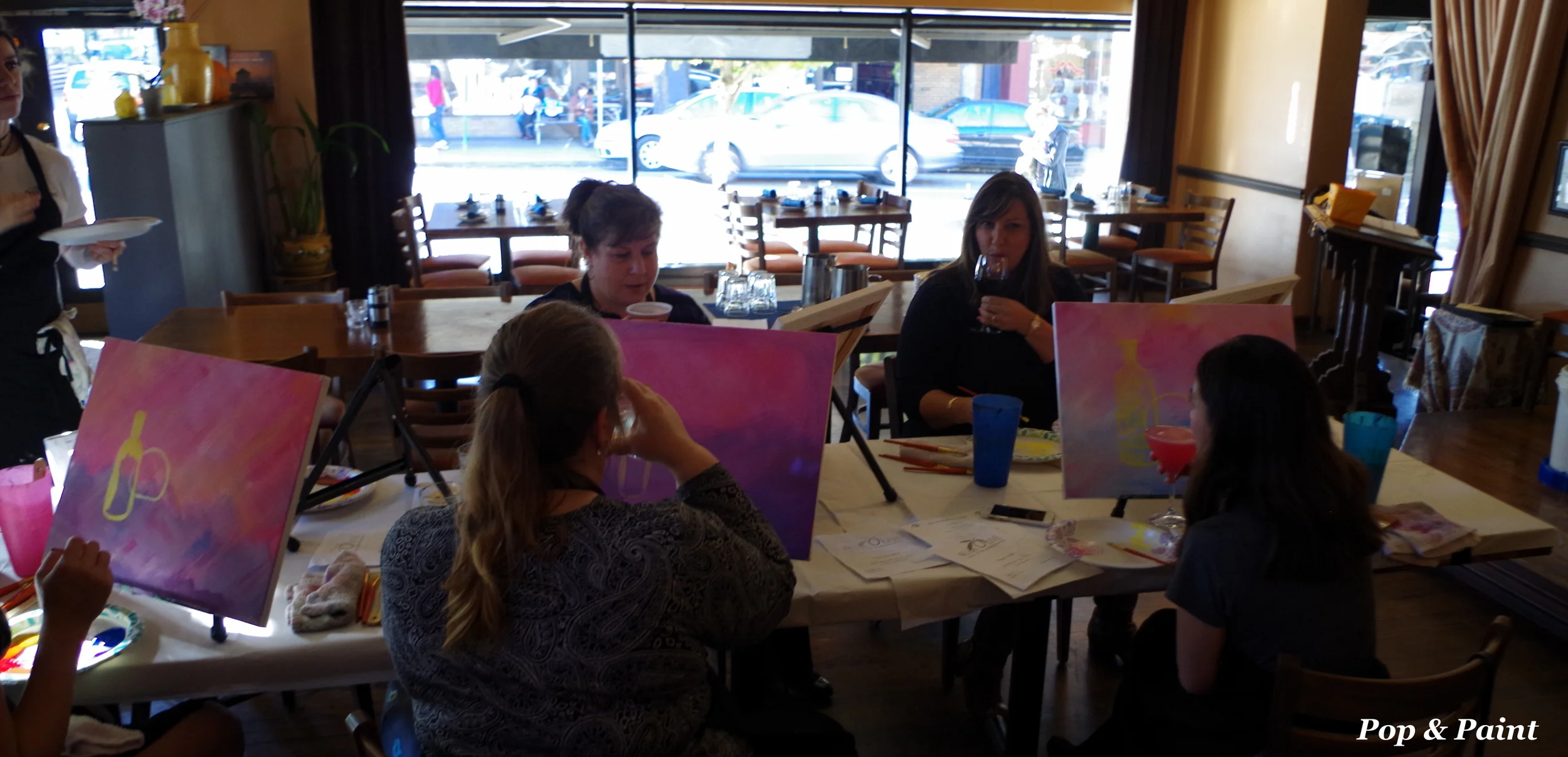 Of course, happy hour treats go great with painting and relaxing!