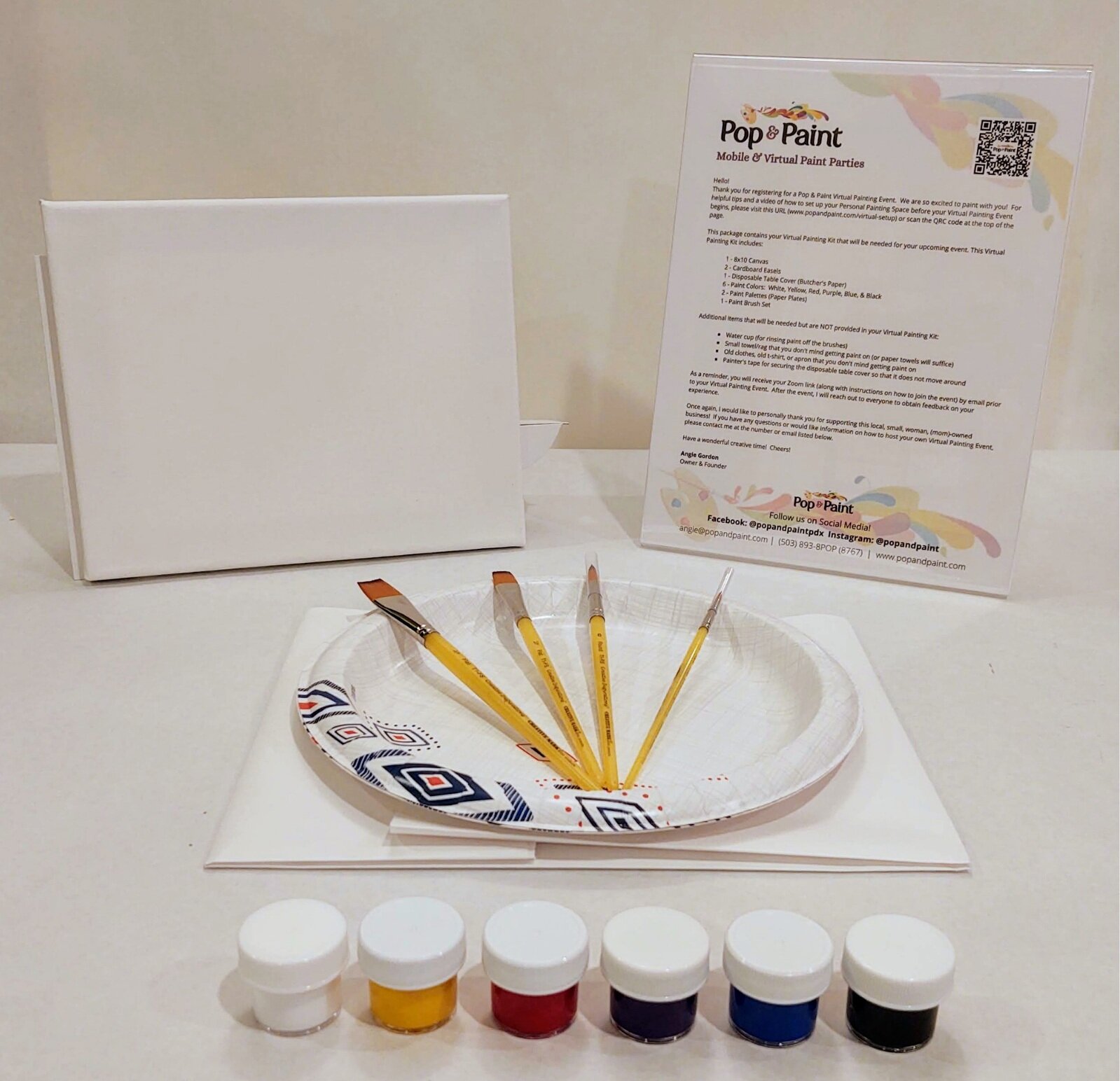 Virtual Painting Kit for Virtual Painting Classes or Video On-Demand Painting Classes — Pop and Paint