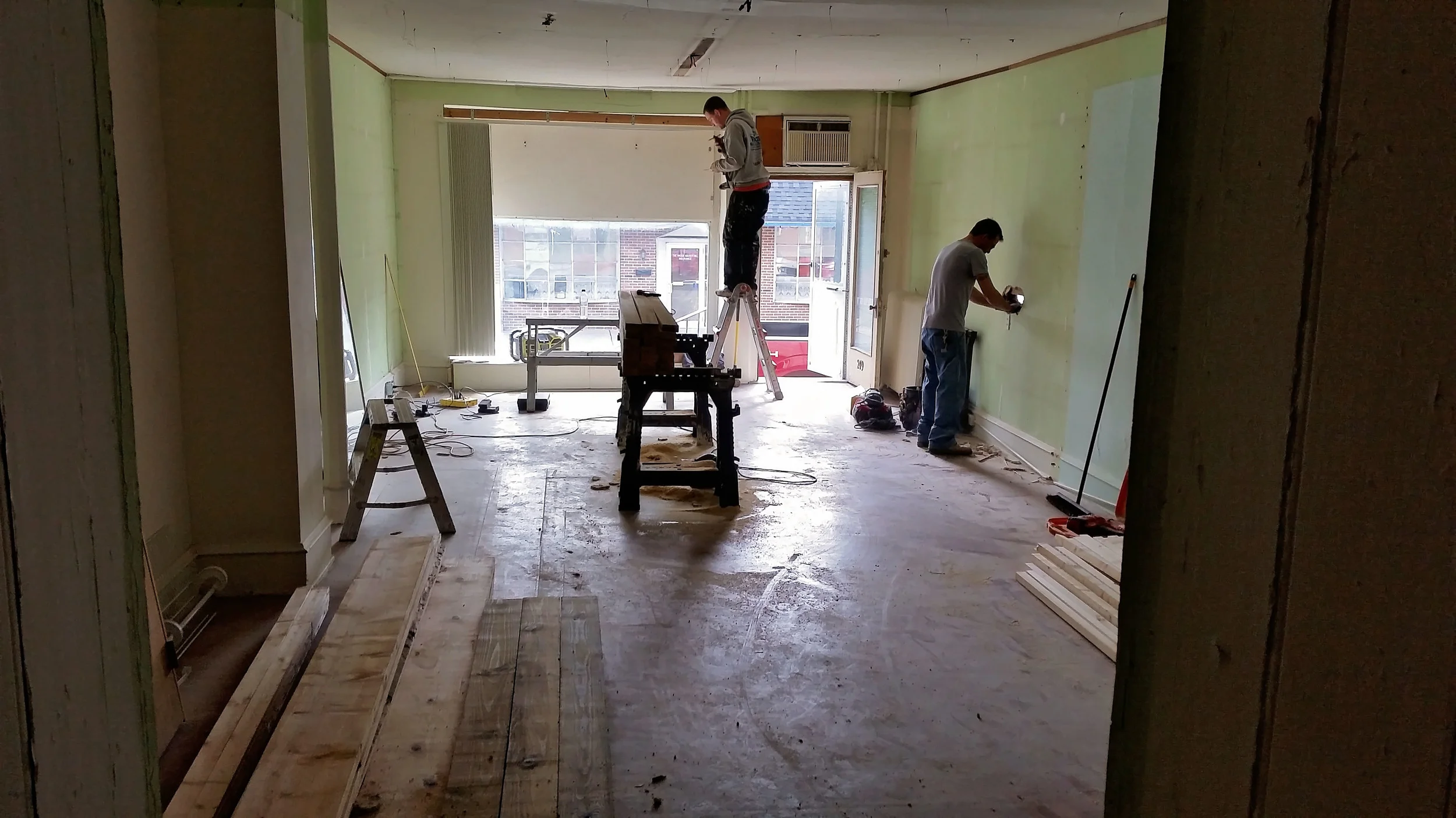 Preparing to start the opening into the hallway