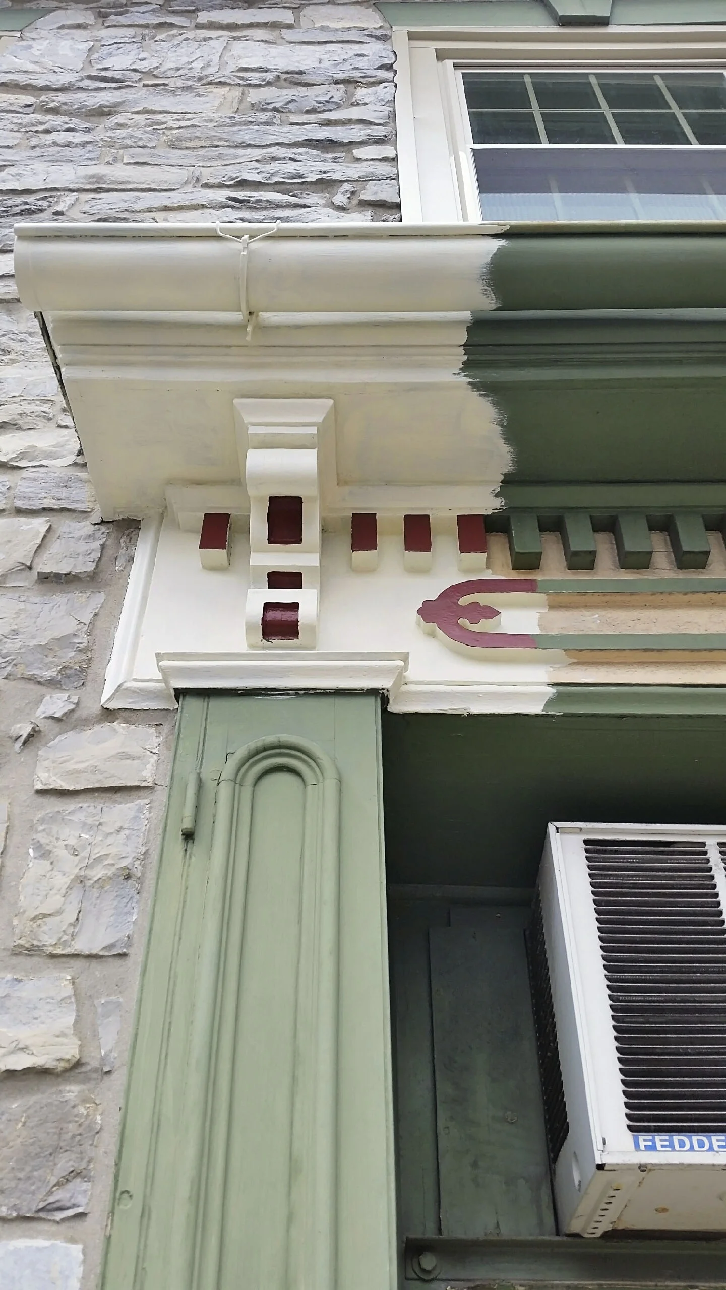 6/26/16 Bob Scheidt painted a small corner to test our color choices. Painting project begins this week!