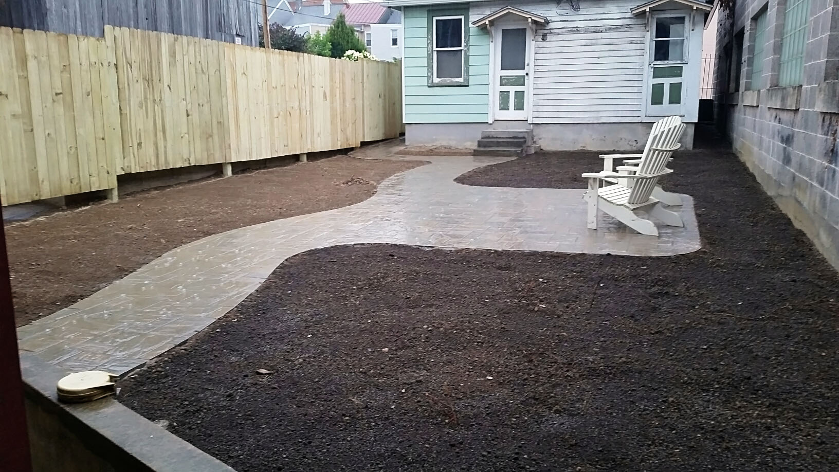 7/28 Back yard hardscaping finished
