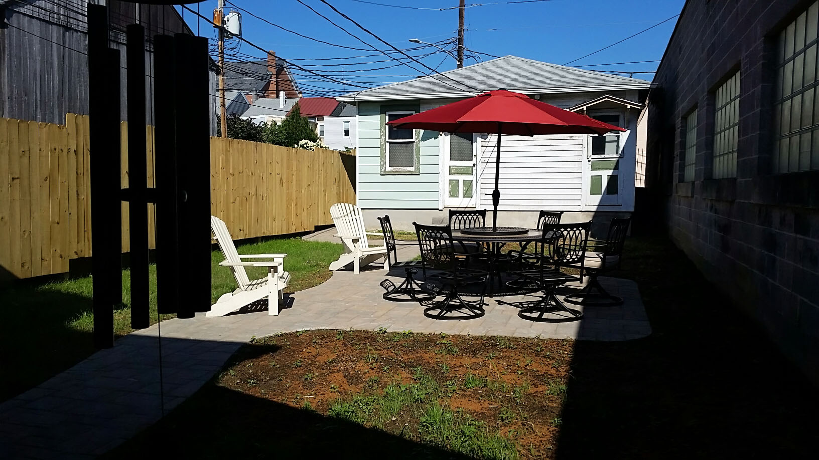 8/12/16 - Patio set in place and things are starting to turn green!