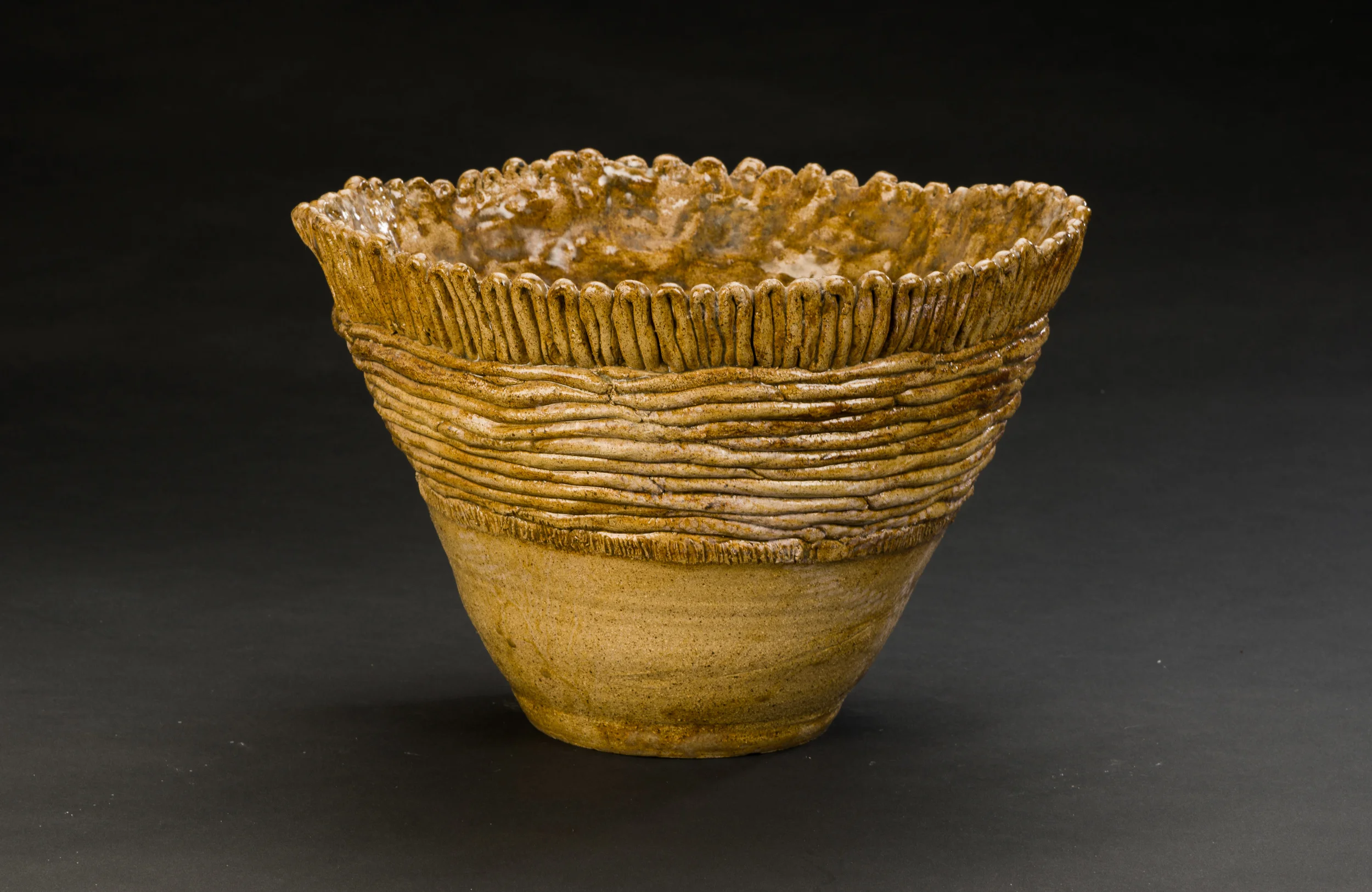 Wheel-thrown and slab built bowl, circa 1974.