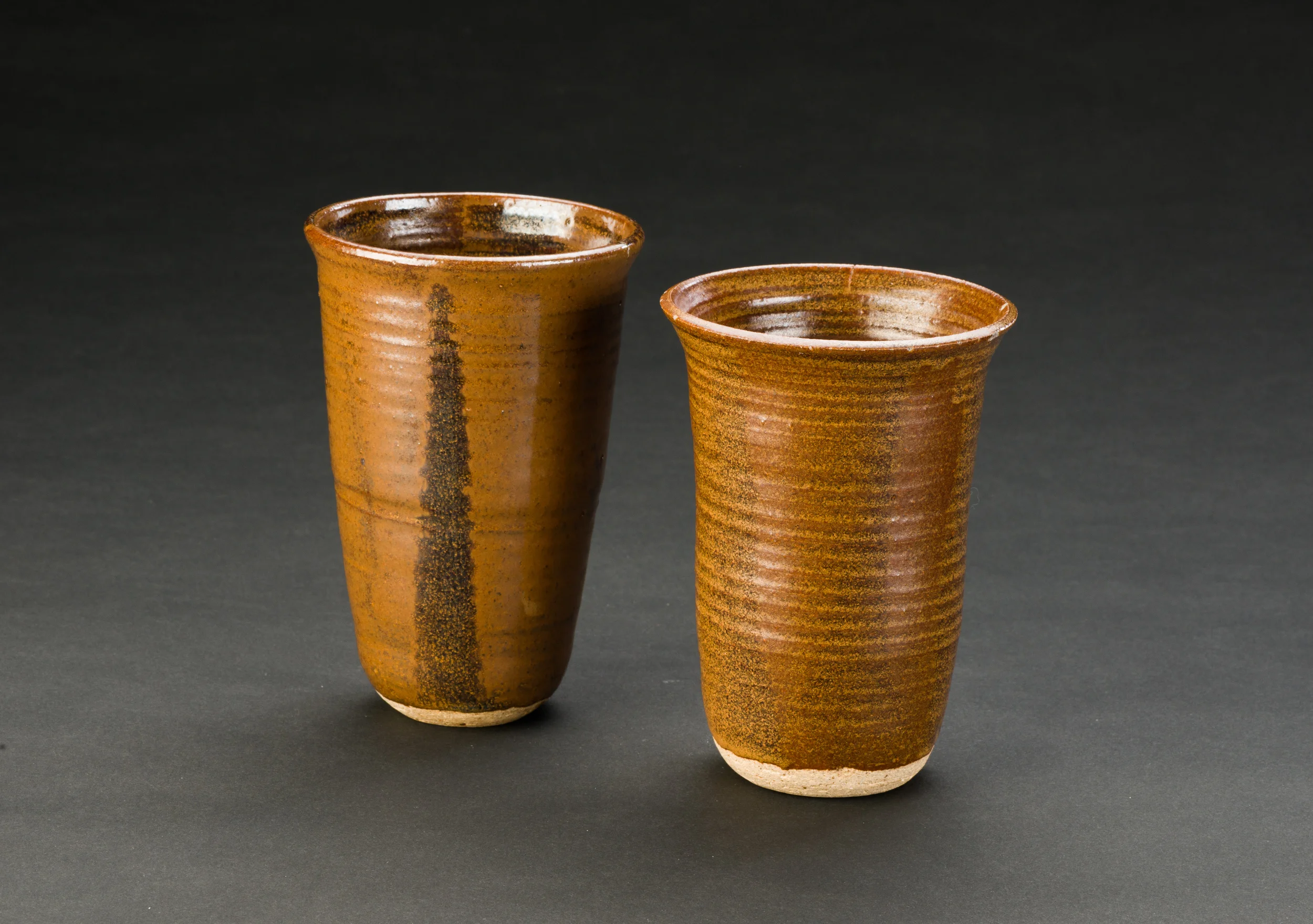 Pair of wheel-thrown tumblers, circa 1975.