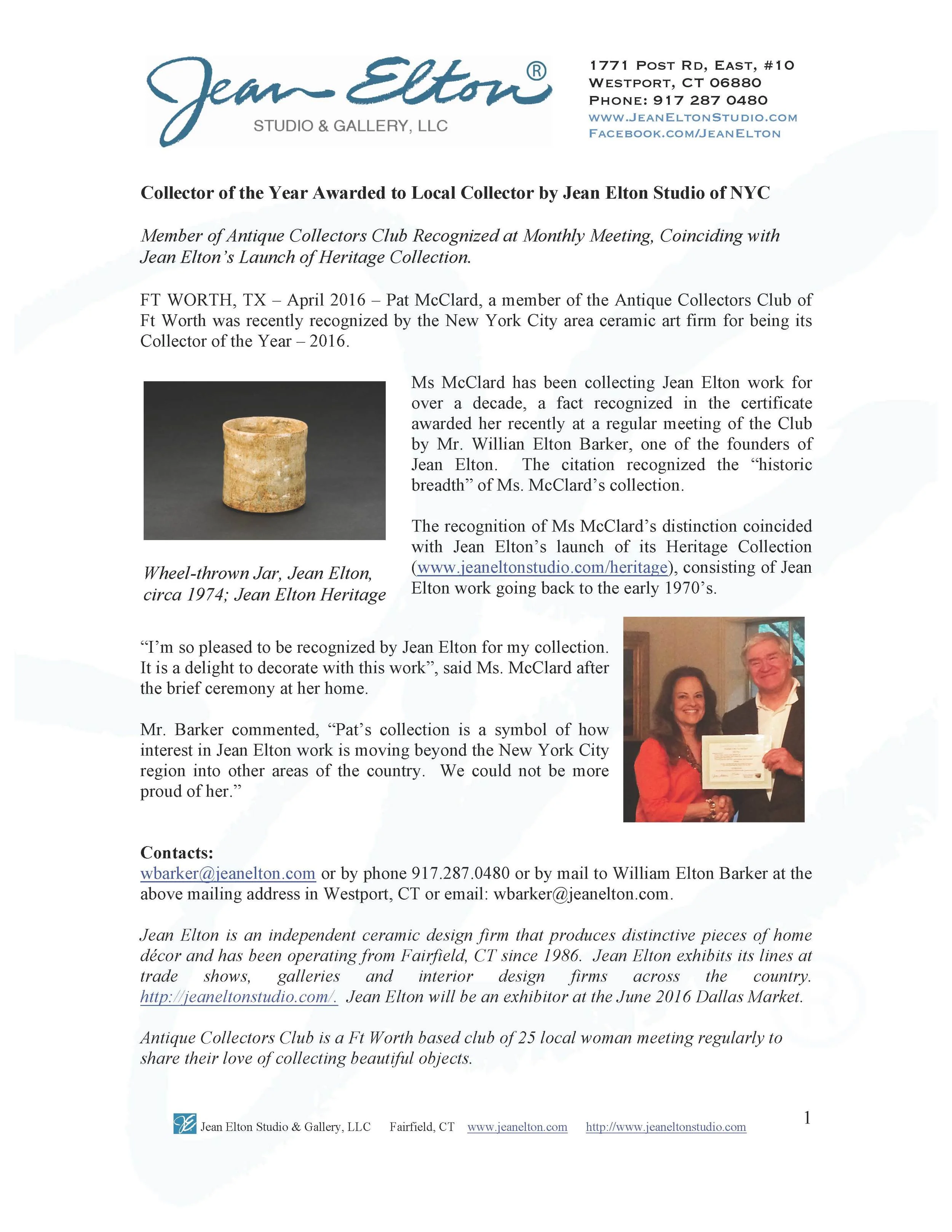 JeanElton_PressRelease_CollectorofYear2015 Final.jpeg