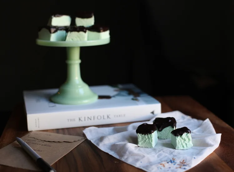 Mint Marshmallows Covered in Chocolate