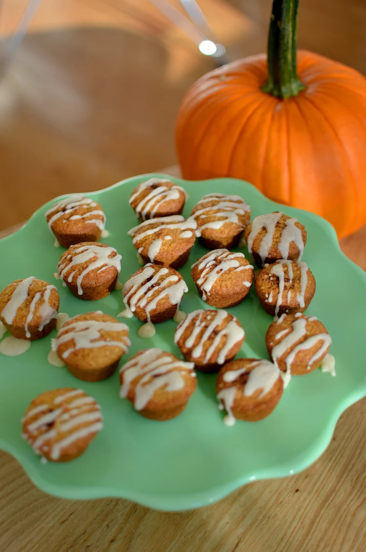 Gluten Free Sour Cream Glazed Pumpkin Spiced Muffins