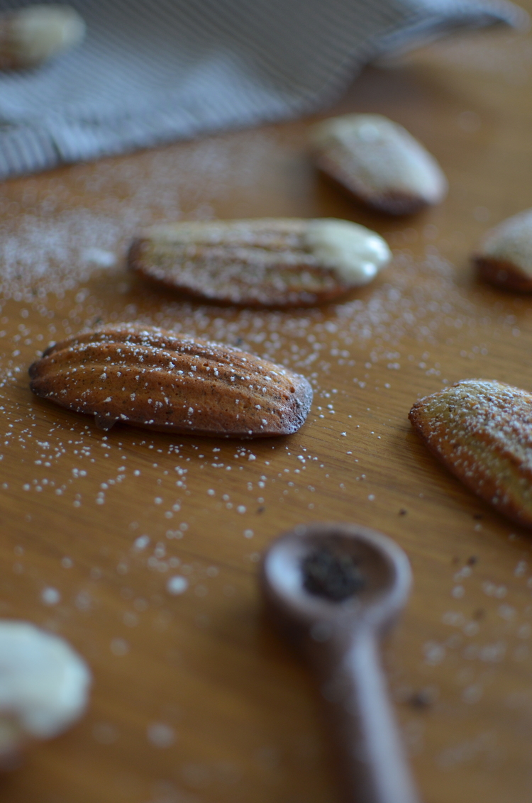 Earl Grey Madeleines with Lemon Ginger Glaze