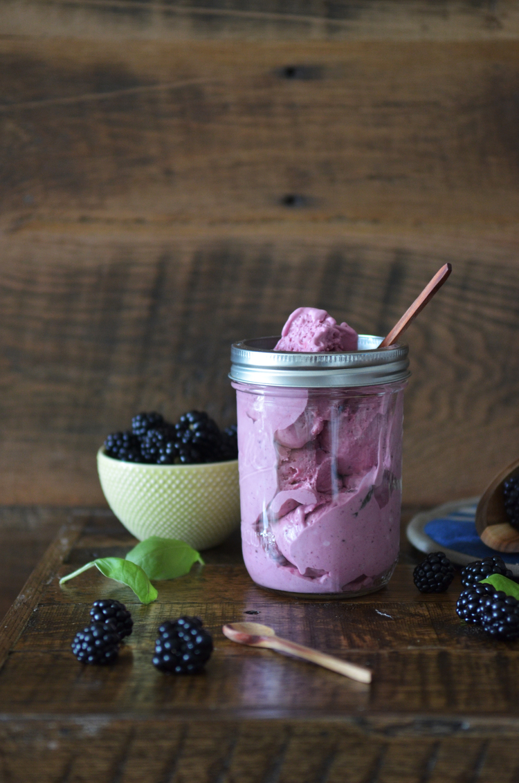 Blackberry Basil Ice Cream