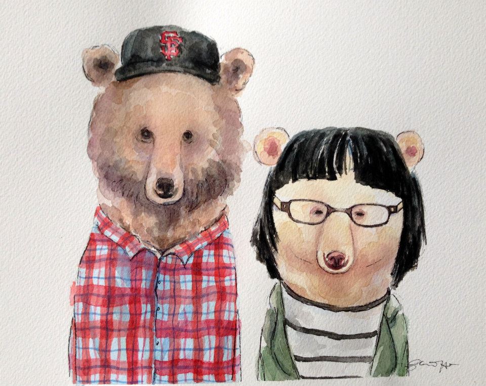 Jason and Clara as bears