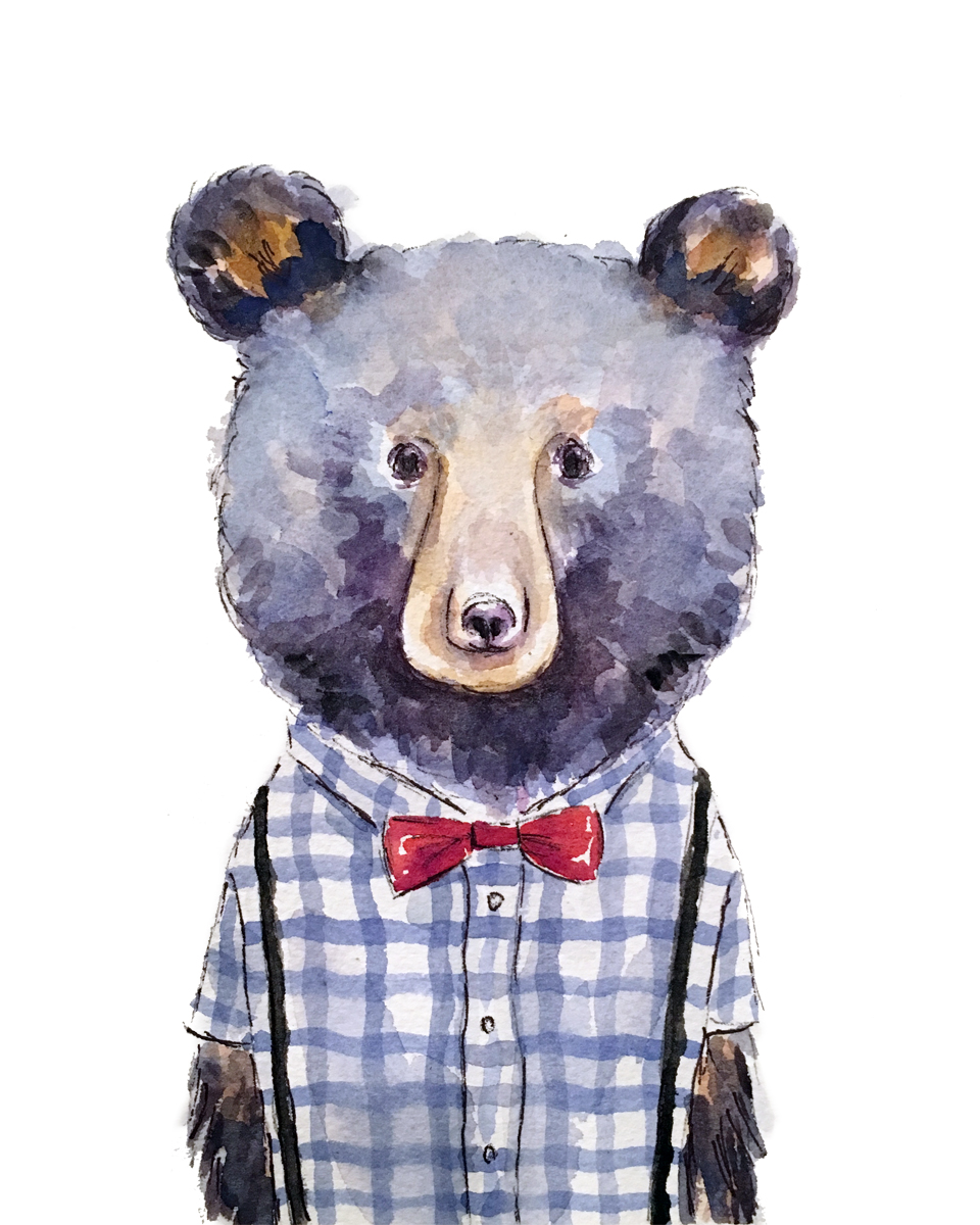 Dapper Bear Print