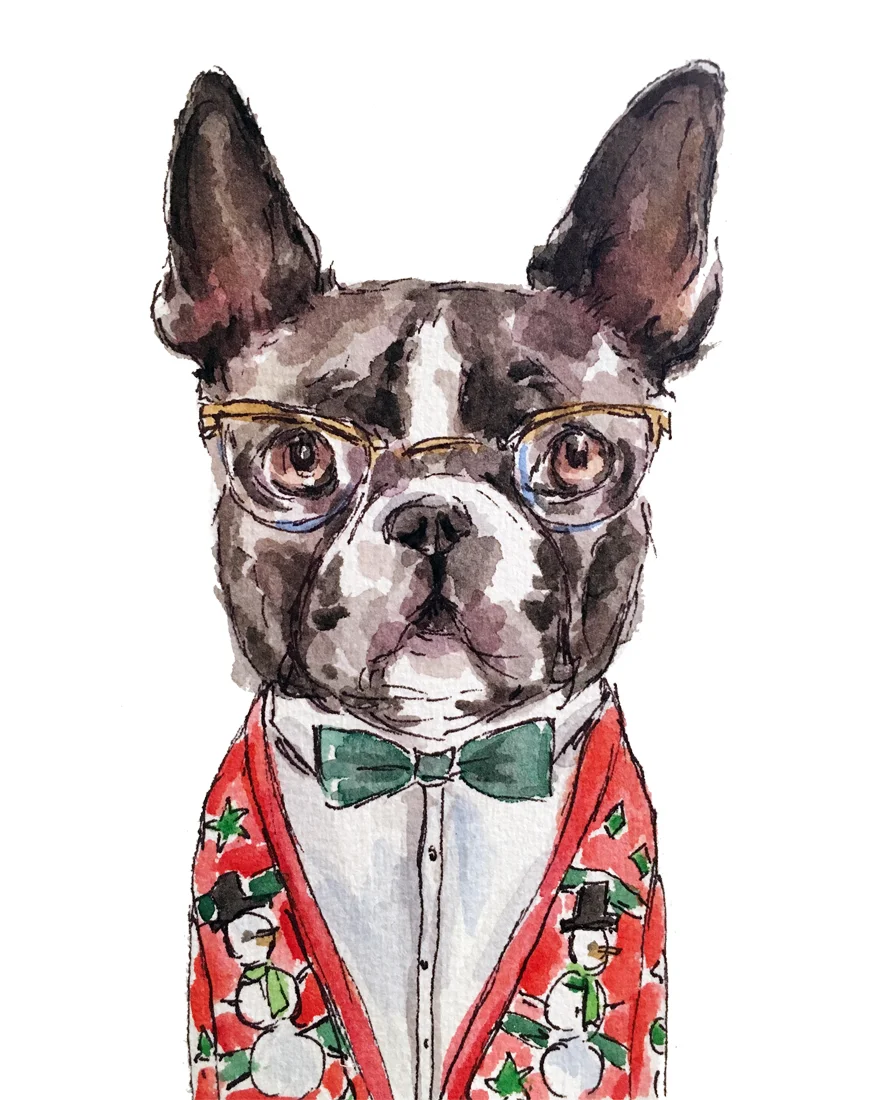 Holiday Boston Terrier 