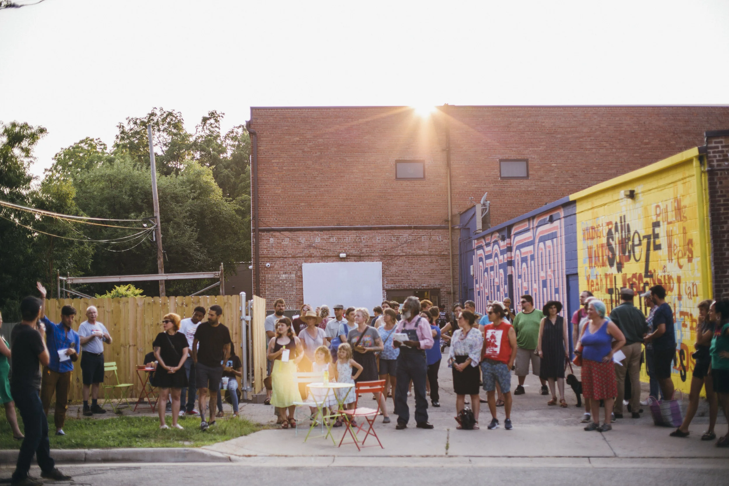 Photo taken by Jennifer Bastian at the Madison Mural Alley Opening Celebration behind Hawthorne Library.