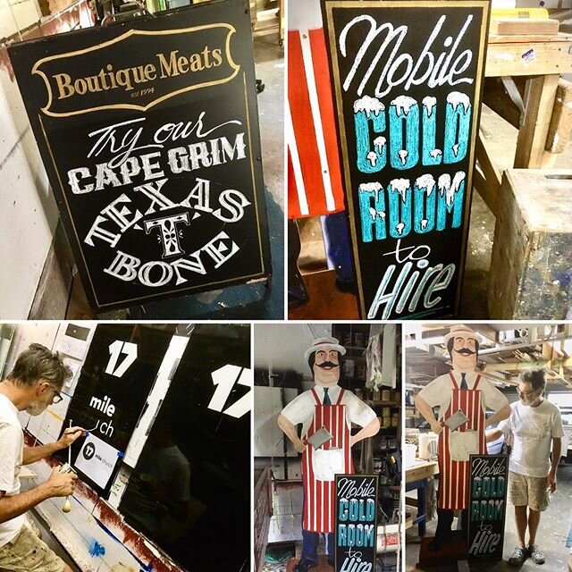 Recent jobs....
Yes we&rsquo;re very much #stillinbusiness *John only painted the &lsquo;Cold Room for hire&rsquo; bit - the big fella was supplied
#johnbelltype #sign #signage #signwriting #handdone #signartist #custommade #carryingon