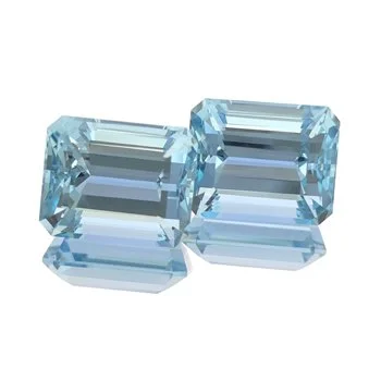Emerald cut Aquamarines