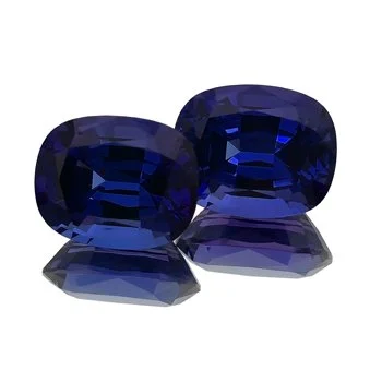 Pair of Cushion shape Tanzanites
