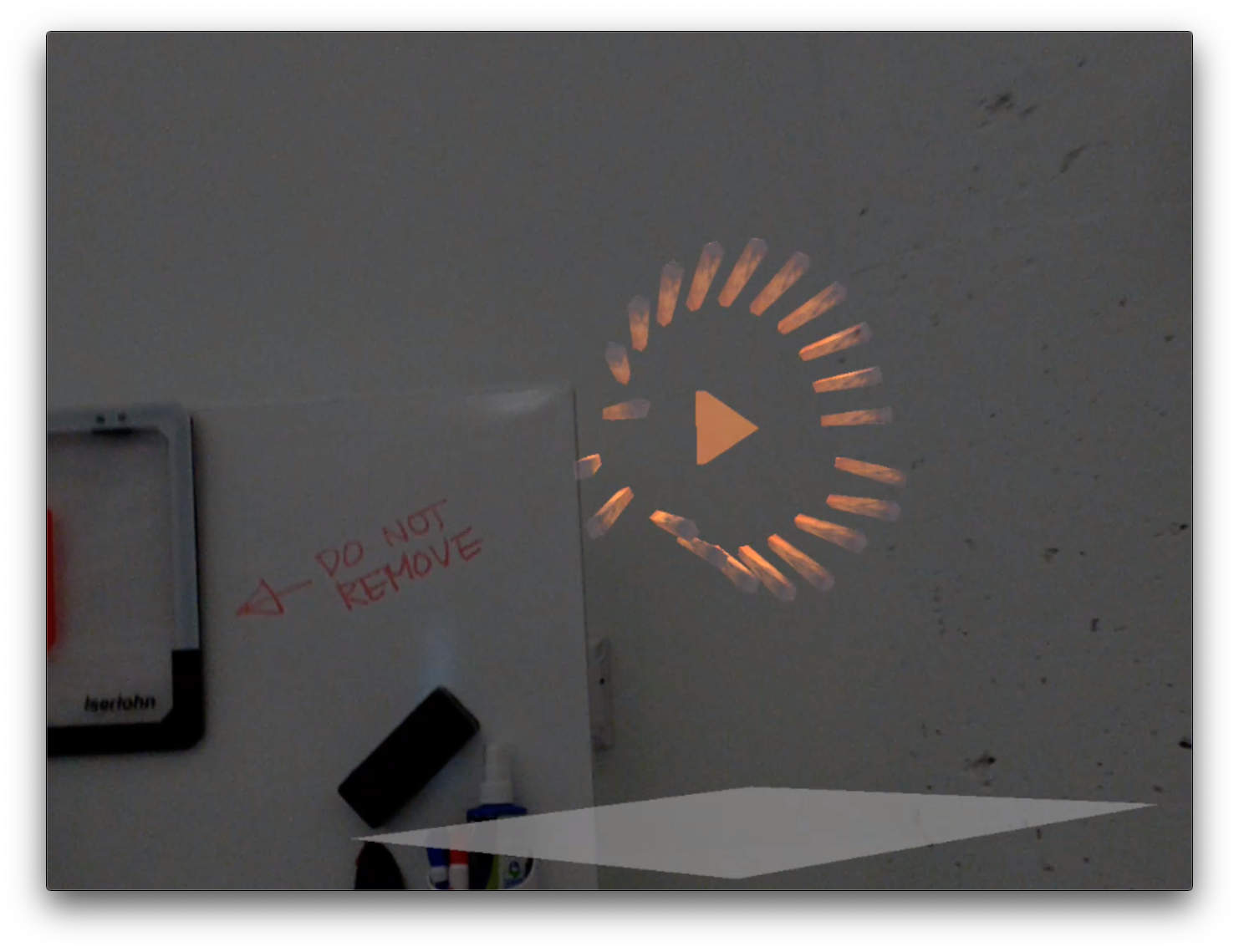 Spatial Audio next to a whiteboard