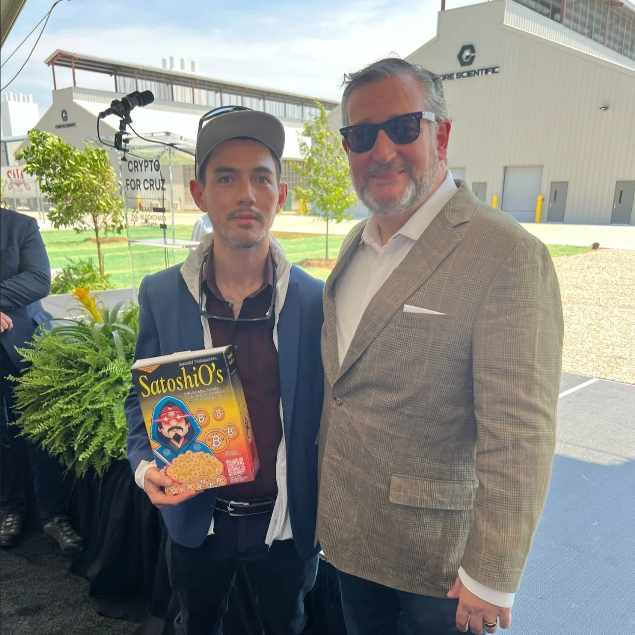 SatoshiO Cereal at Core Scientific in Denton Texas at the Crypto for Cruz rally on freedom and energy