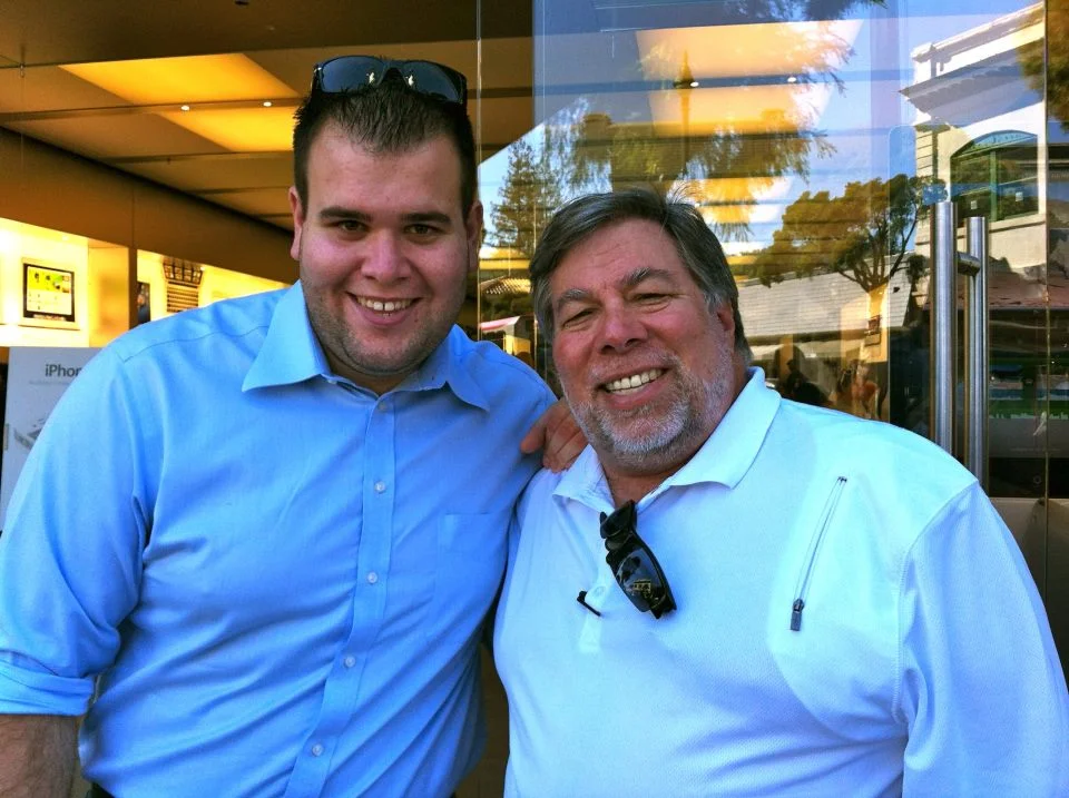 Meeting up with Woz at the Apple Store for a product release. Of course, he was first in line.
