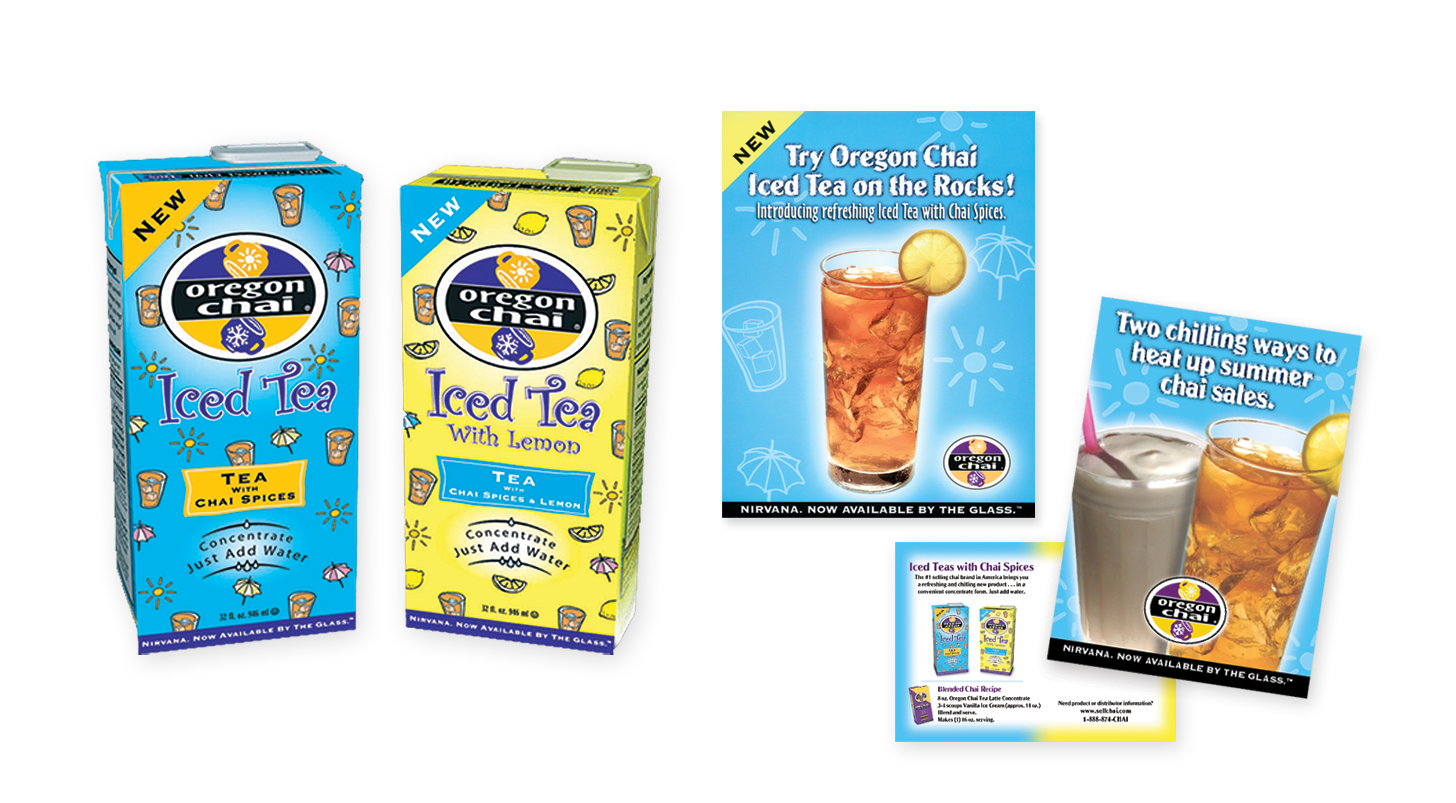 Oregon Chai new product packaging and promotion 