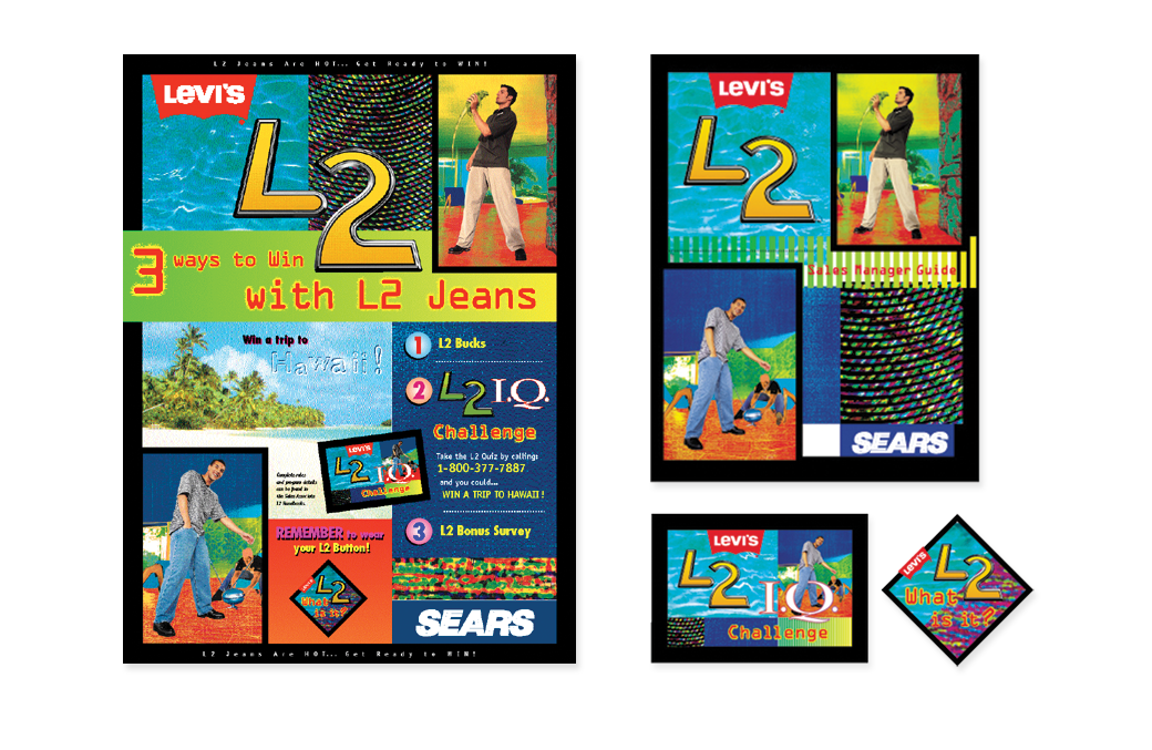 Levi's L2 Jeans promotion with Sears- including poster, brochure, direct mail, in-store POS.