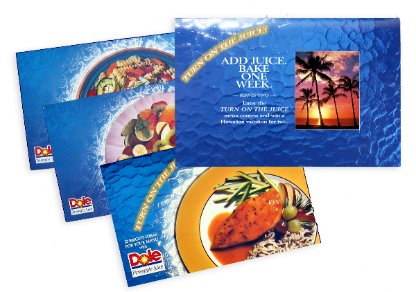 Dole Pineapple Juice Sweepstakes promotion for Foodservice chefs. 