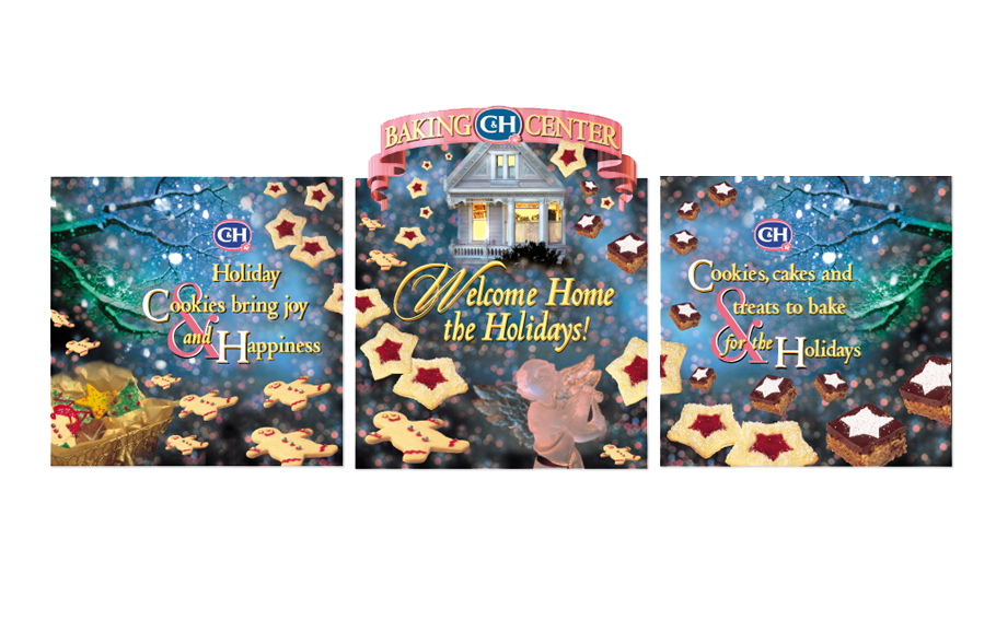 C&H Sugar Holiday End Aisle, 3 piece modular Display