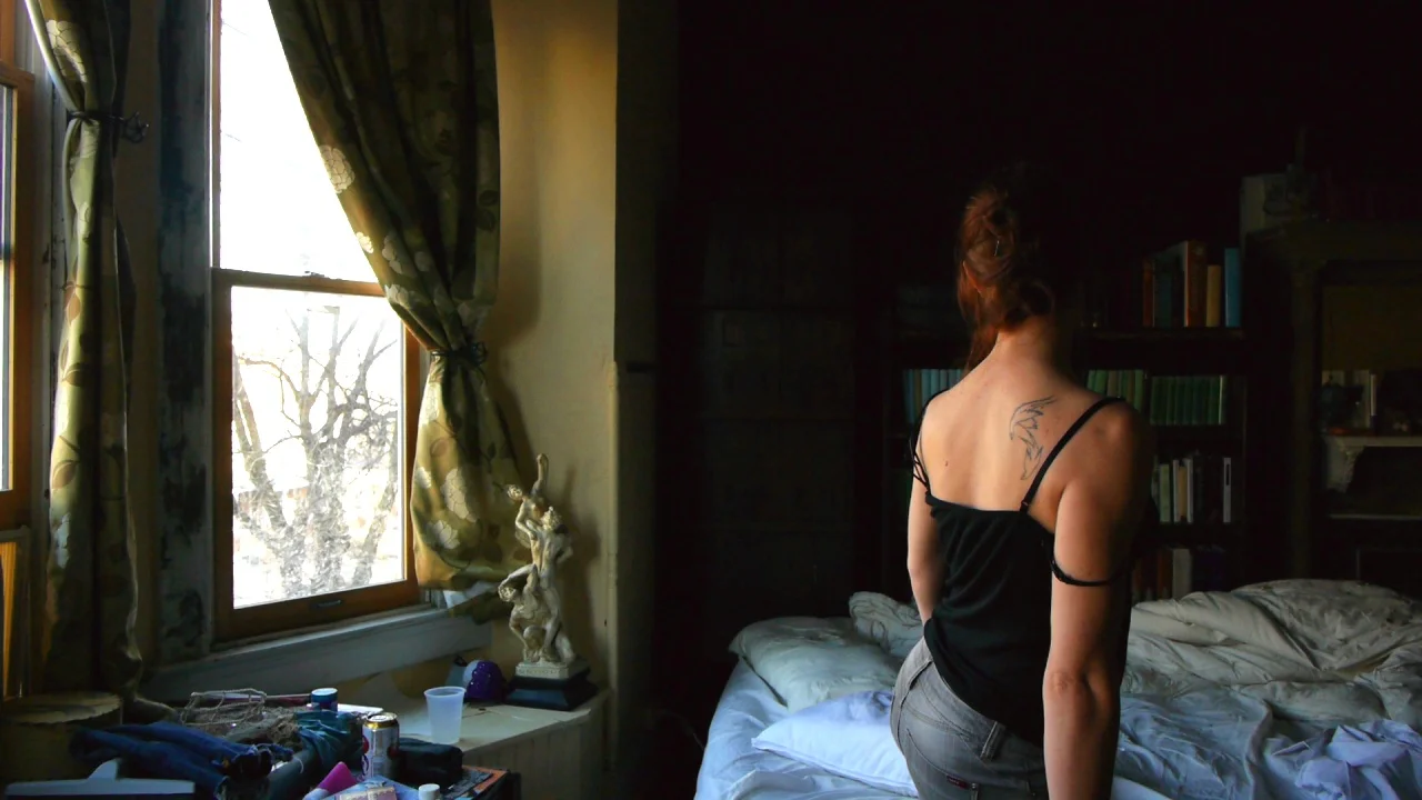Still from a clip I didn't use, but still like because of the the way we caught the tattoo.