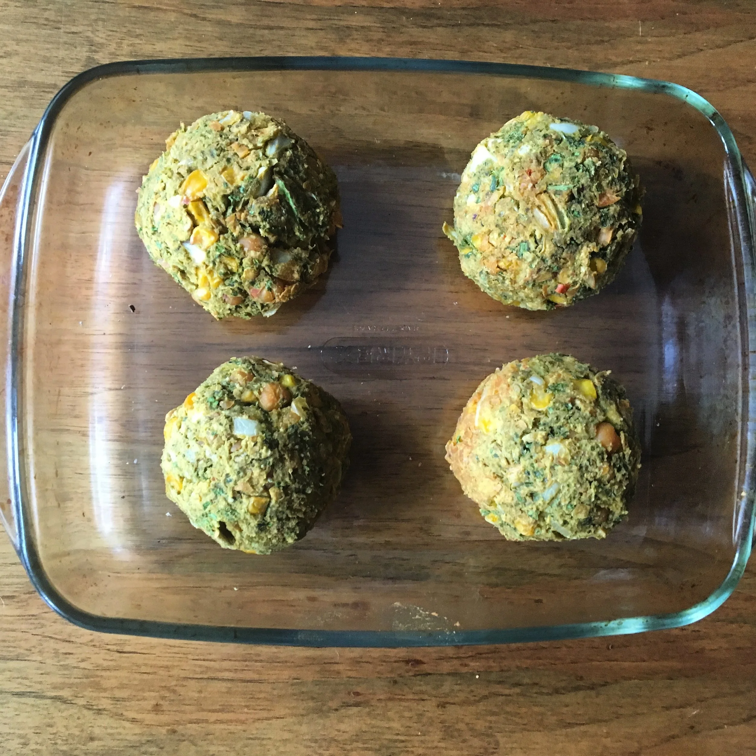 Spicy chickpea &amp; kale burgers.