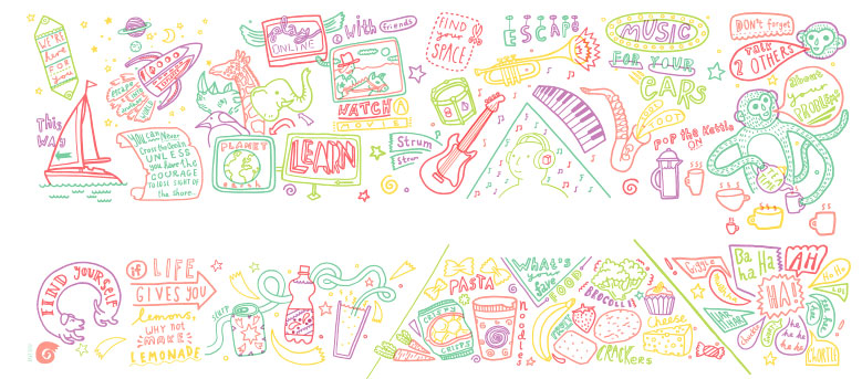 Final artwork for corridor wall inside unit