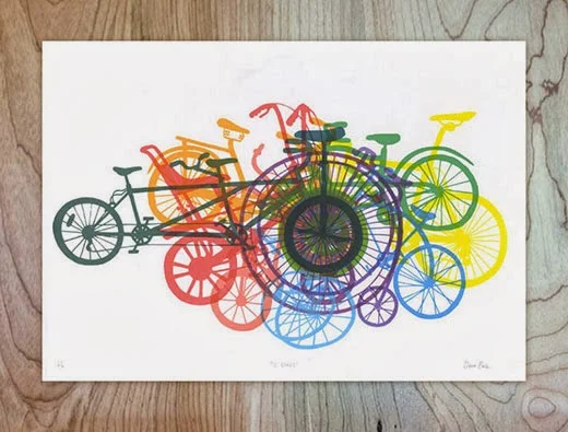 12 Bikes - A 12 colour screen-print