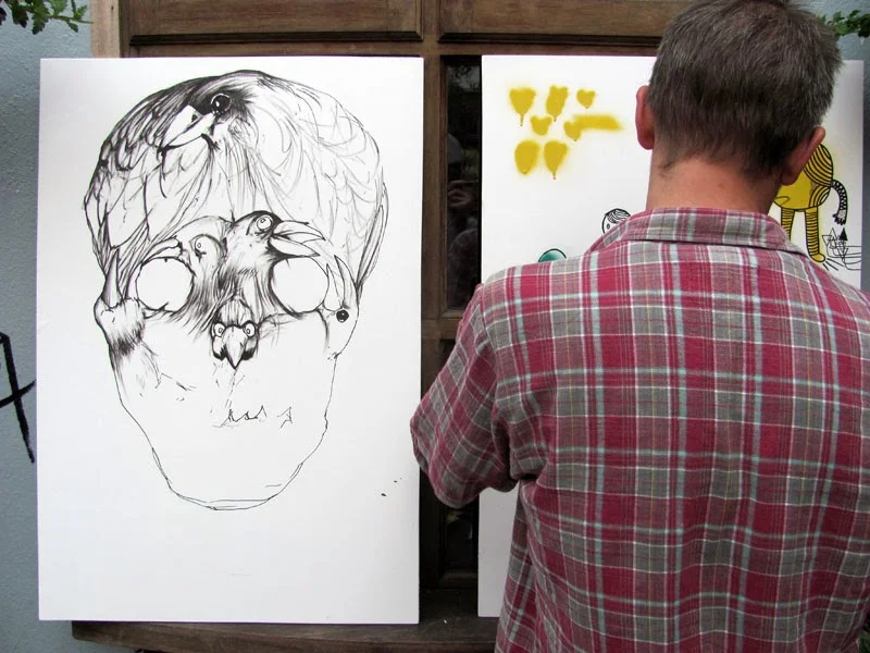 Drawing alongside Simon Mills