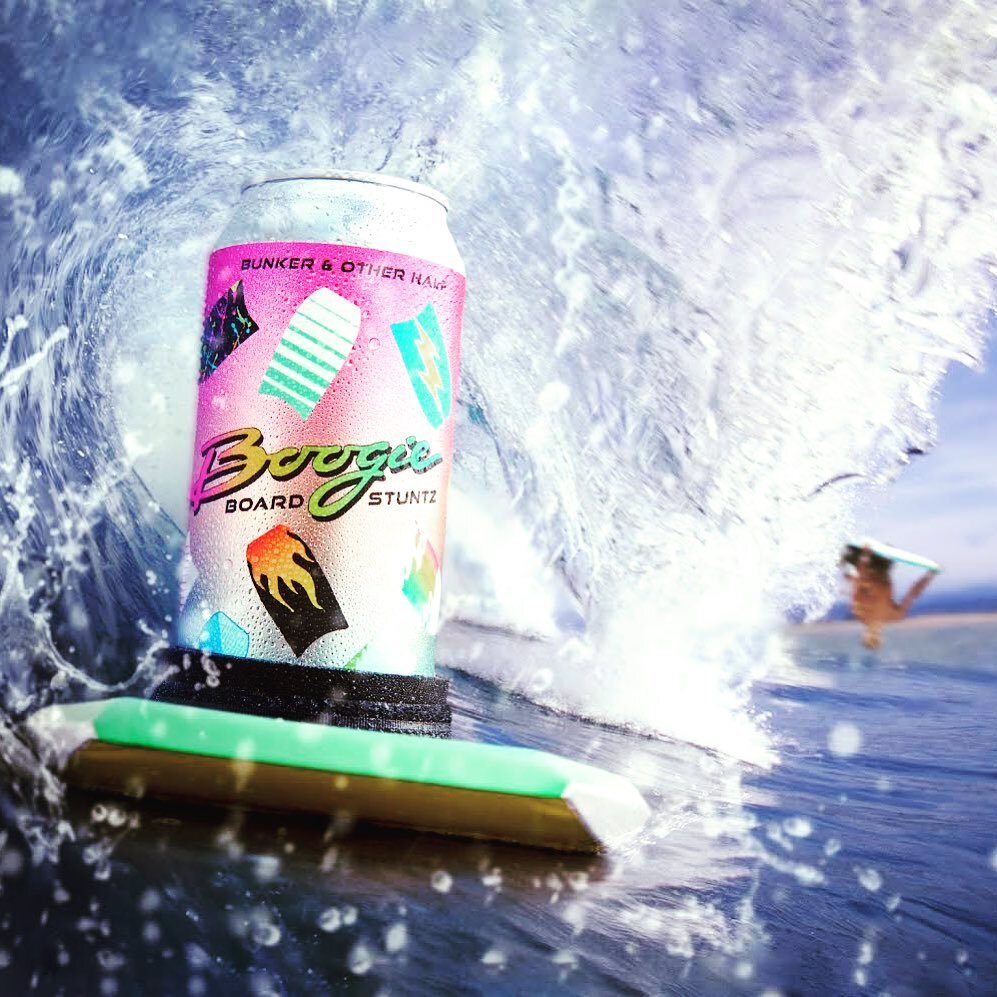 🌊🌊🌊🌊🌊🌊🌊🌊 
SURF&rsquo;S UP MFS! 
🌊 
BOOGIE BOARD STUNTZ our collab w/ legends @otherhalfnyc returns just in time for beach times and sick lines. 
🌊 
It&rsquo;s a Krispy K&ouml;lsch but kinda dank &amp; hazy so your Joose-Lord cousin will pro
