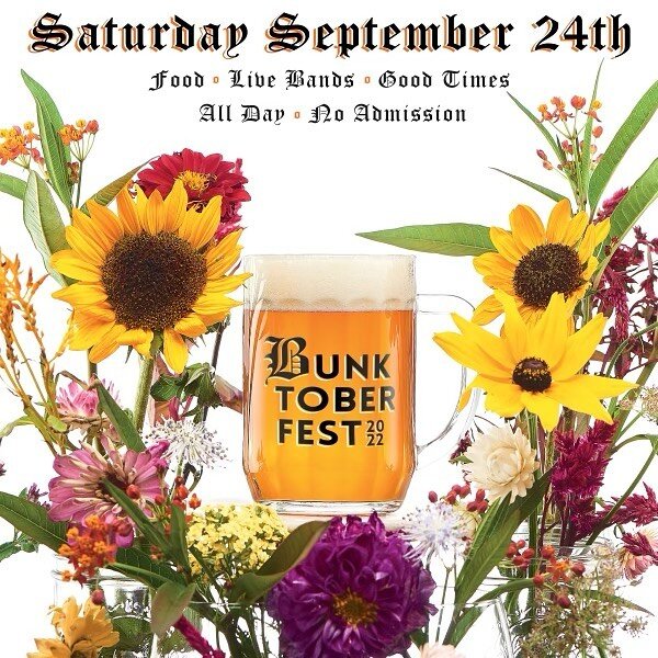 ⬜️🟦⬜️🟦⬜️🟦⬜️ 
Our 8th Annual BUNKTOBERFEST is this Saturday September 24th! 
🍺 
Please come and join us for some fine Fall weather, live tunes by The Bunker Bluegrass Band (1-3pm) &amp; Jeff Beam &amp; Friends (330-530pm) 
🍺 
@georgesnorthshore w