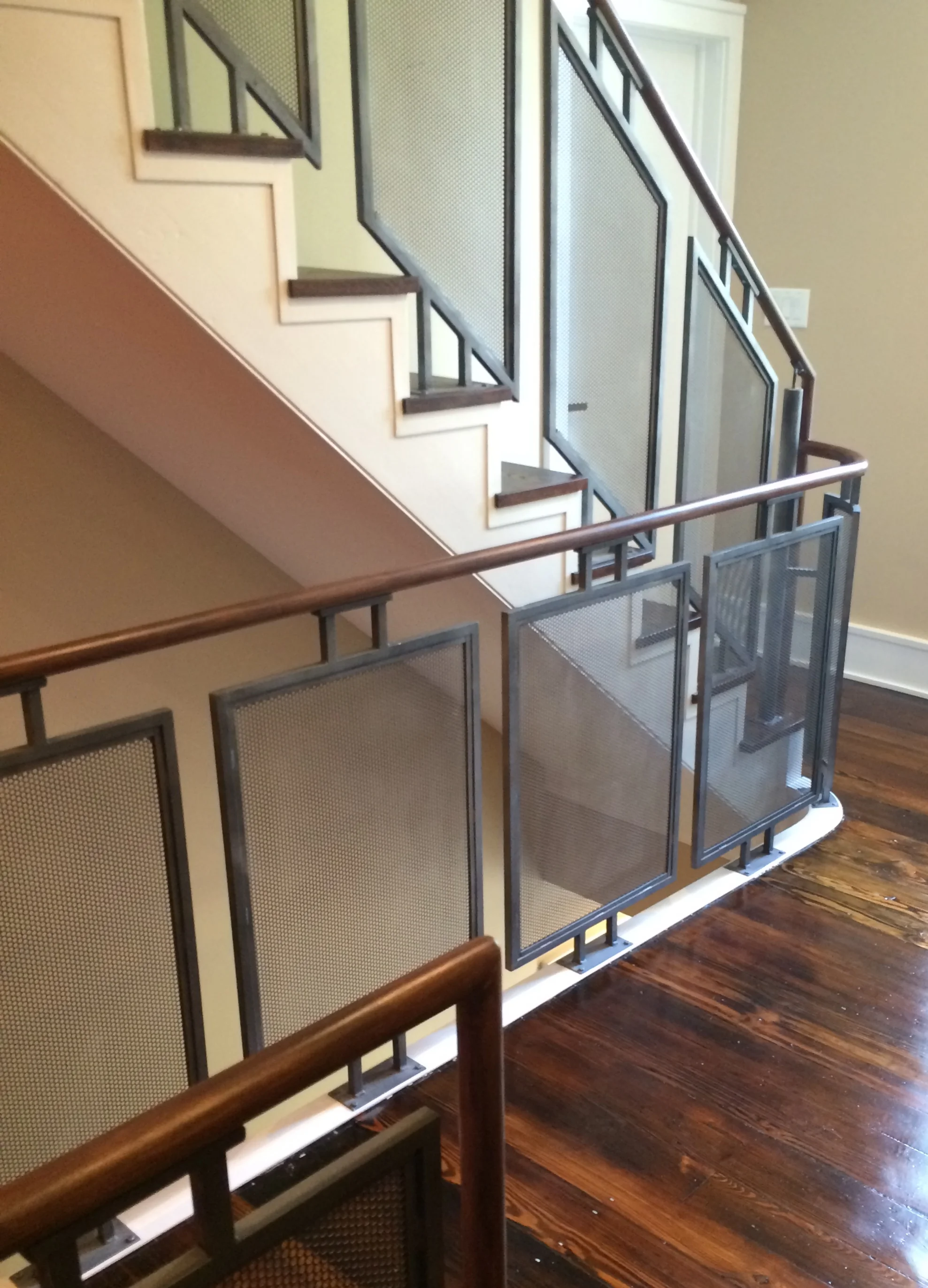 Perforated steel railing