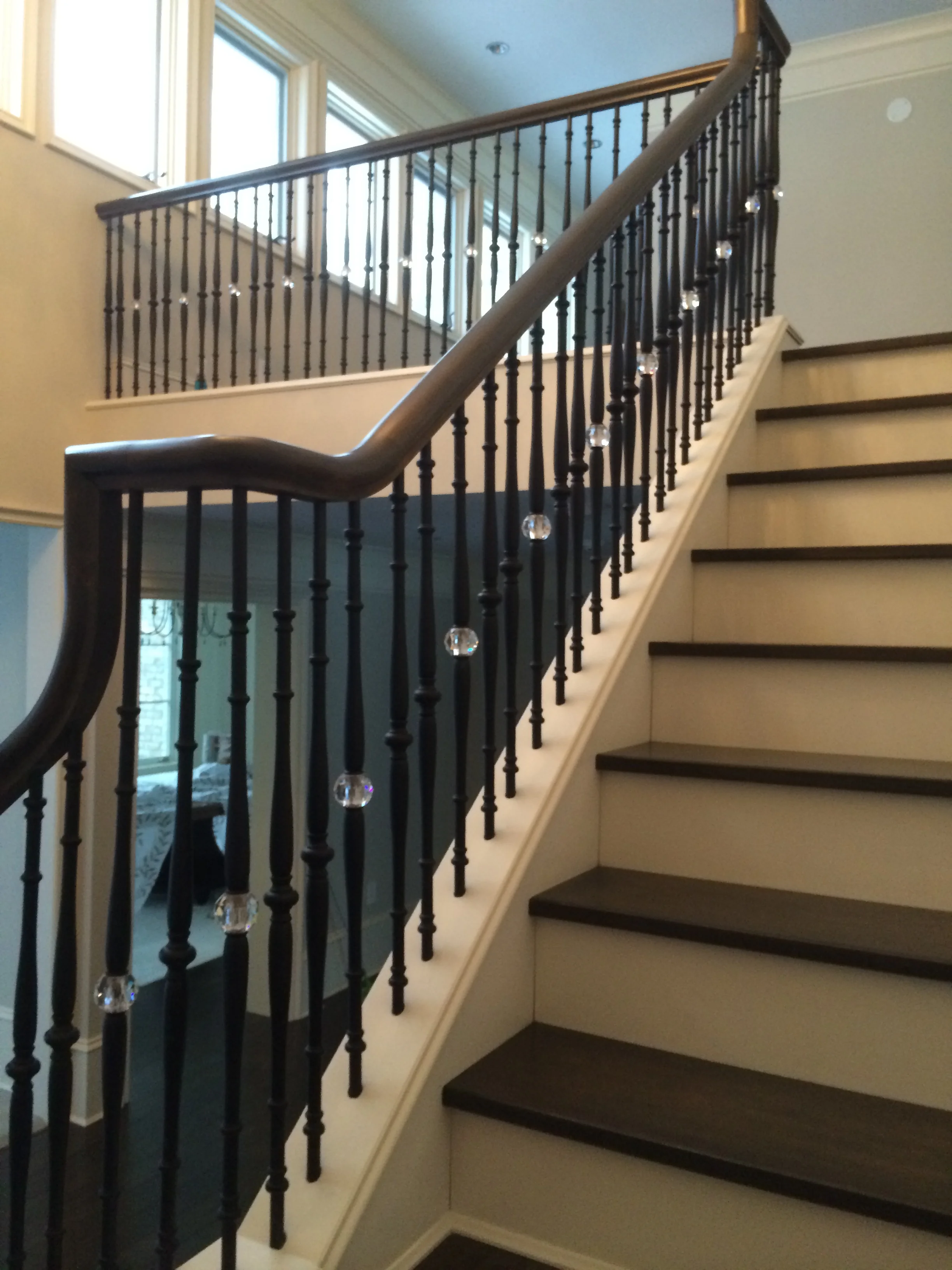 Traditional railings with iron balusters