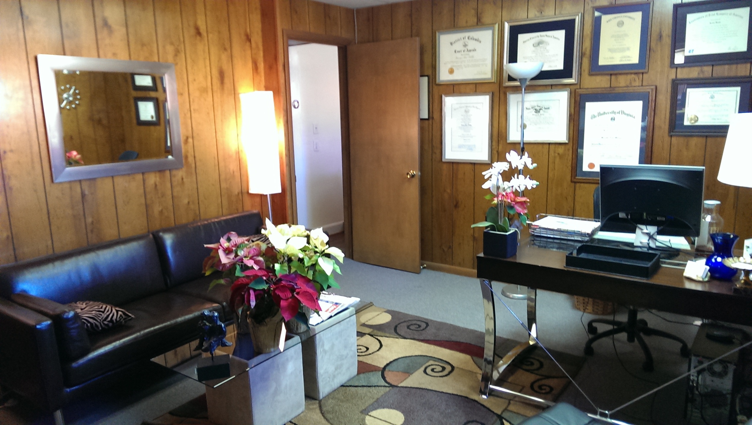 The reception area "before." 